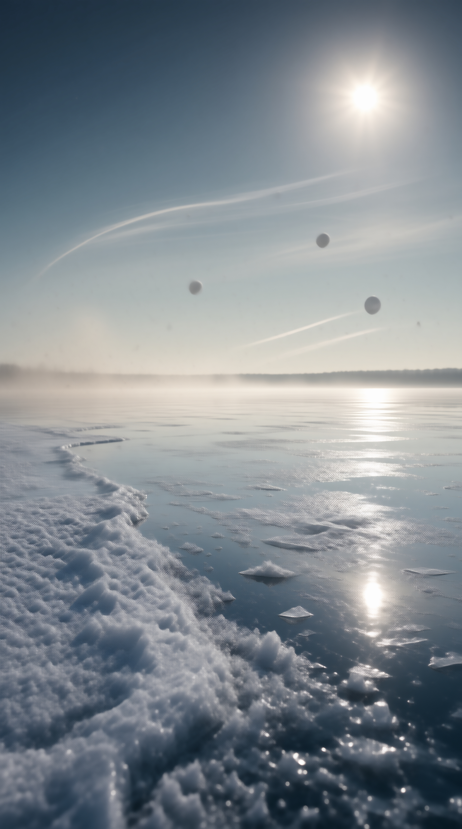 Sunlit Frozen River