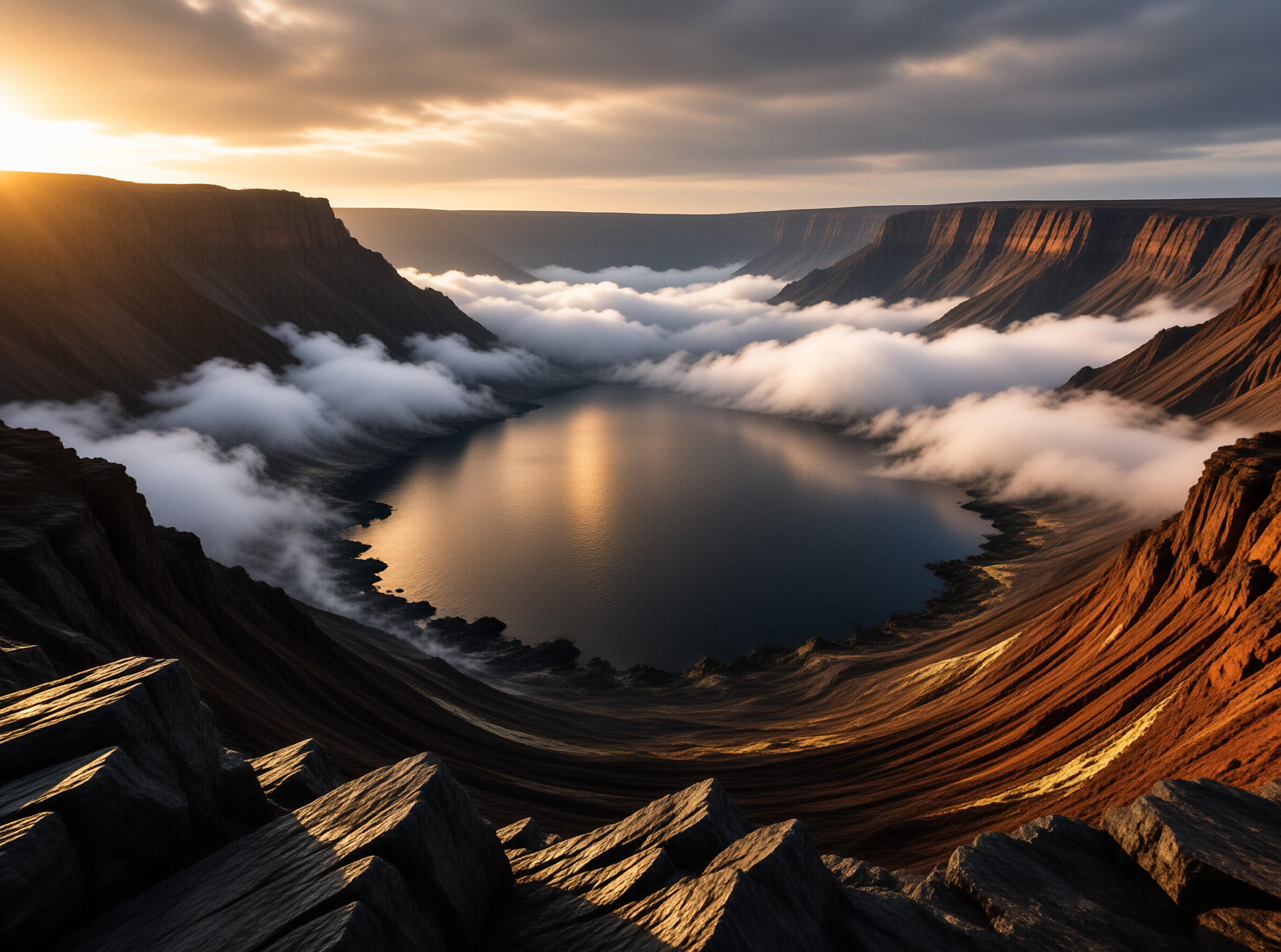Majestic Crater Lake Sunrise