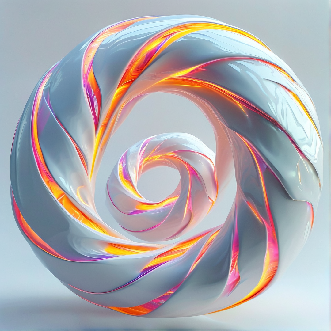 Abstract Glossy Spiral Orb