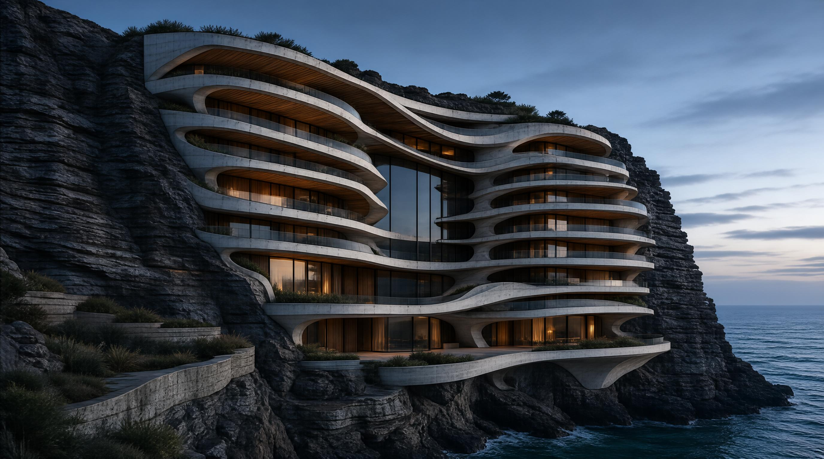 Cliffside Futuristic Villa