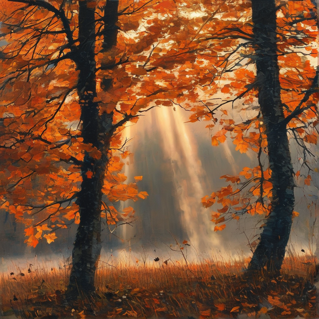 Sunlit Autumn Woods