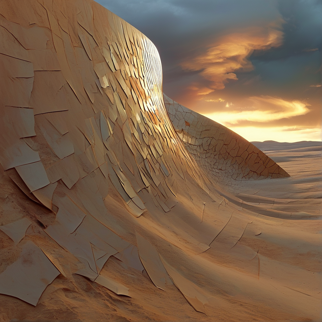Desert Monolith at Sunset