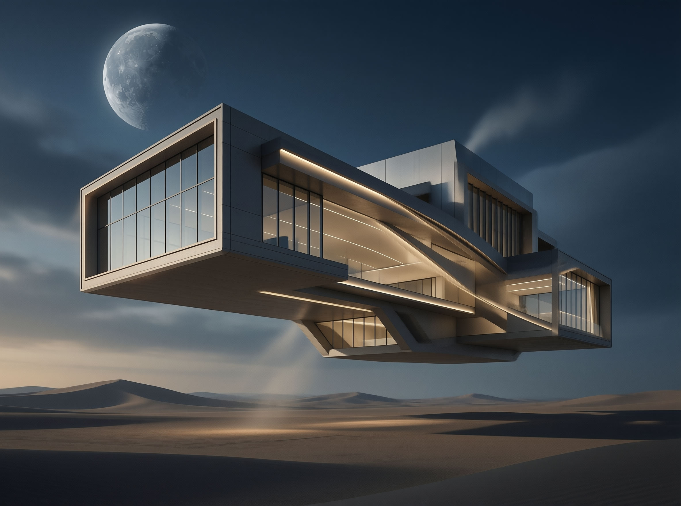 Floating Sci-Fi Desert House