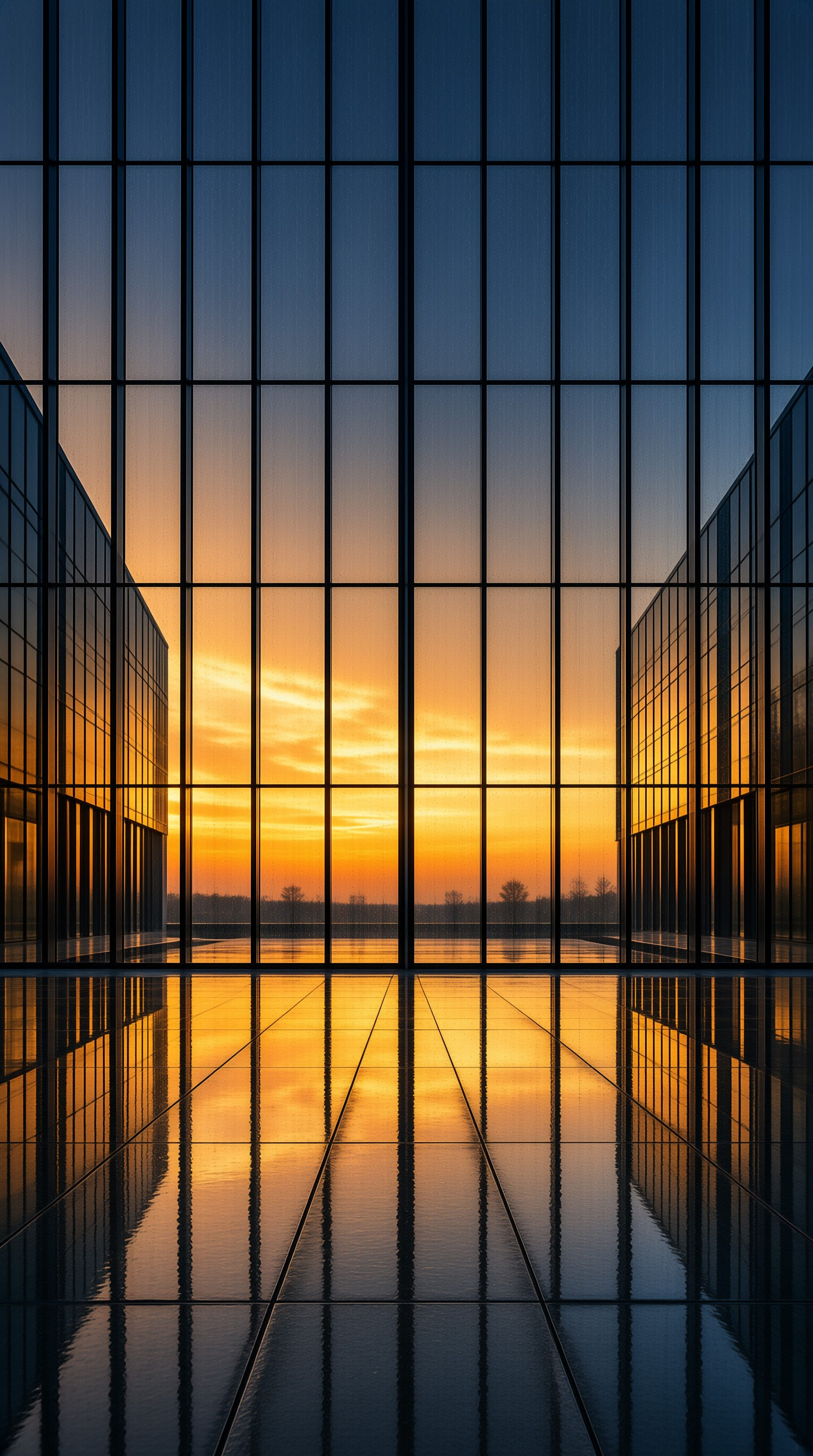 Glass Building Sunset