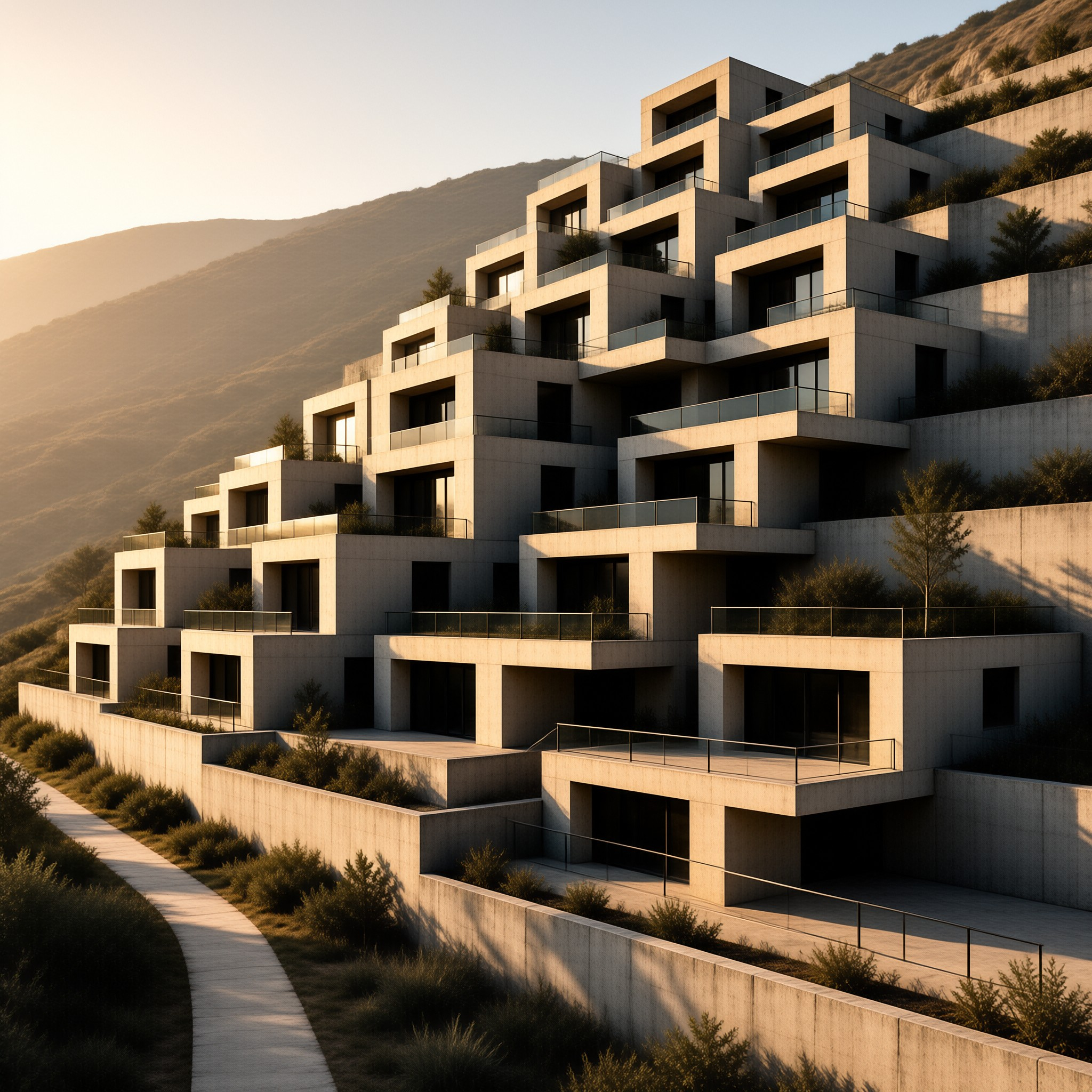 Terraced Housing on a Hillside