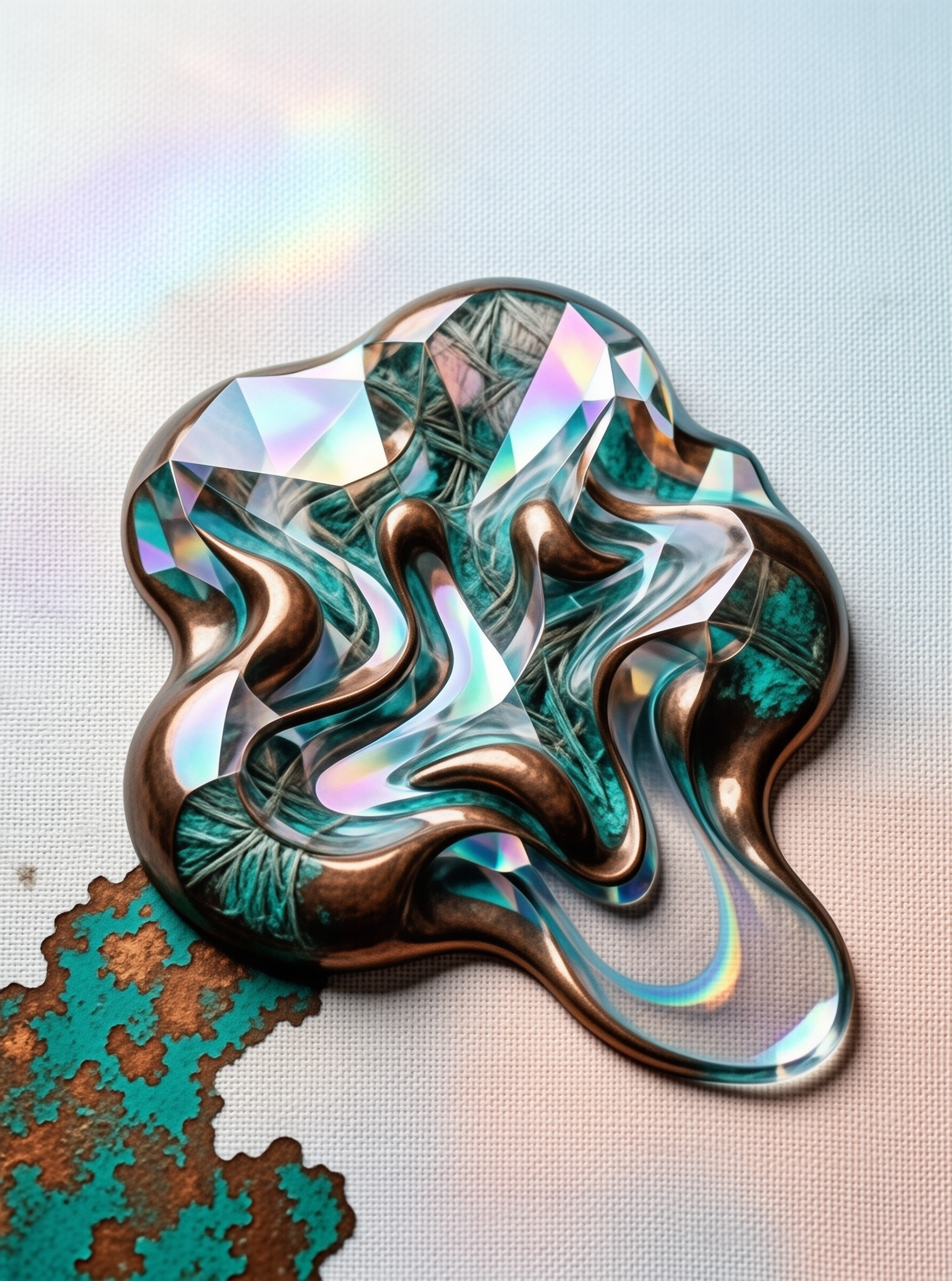 Abstract Iridescent Sculpture