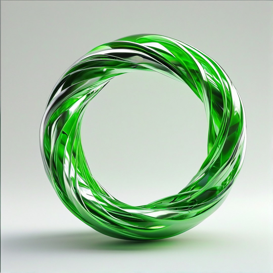 Glossy Green Twisted Ring