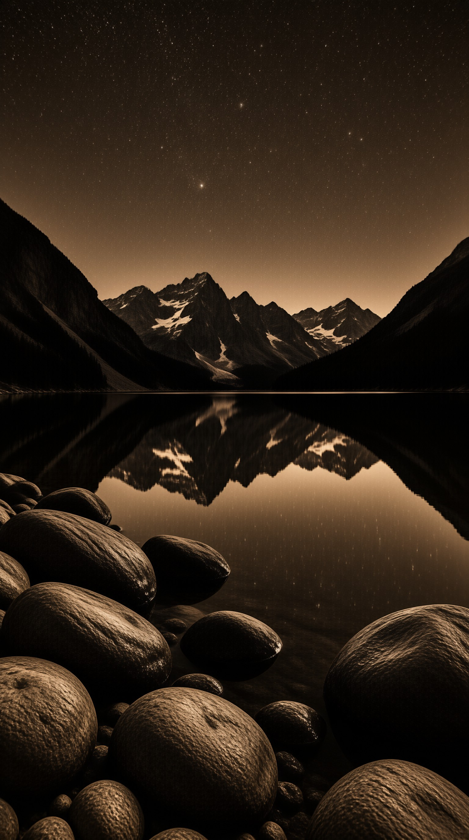 Starry Mountain Reflection