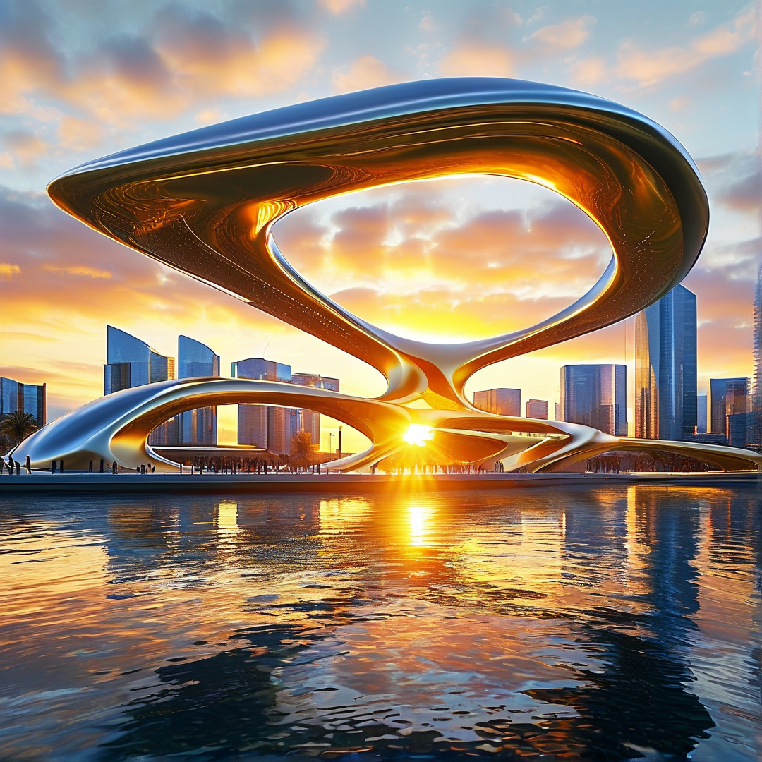 Futuristic Golden Architecture