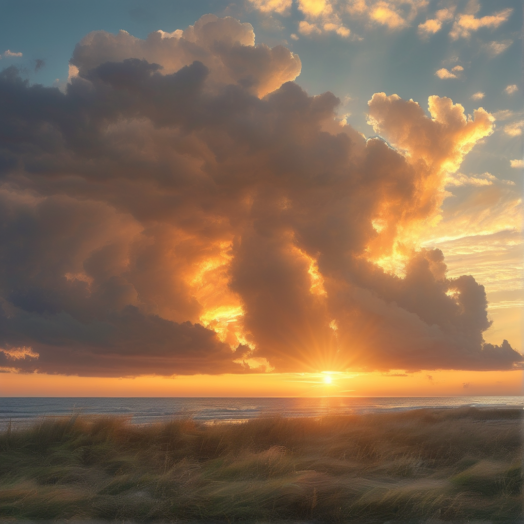 Dramatic Sunset Over Ocean