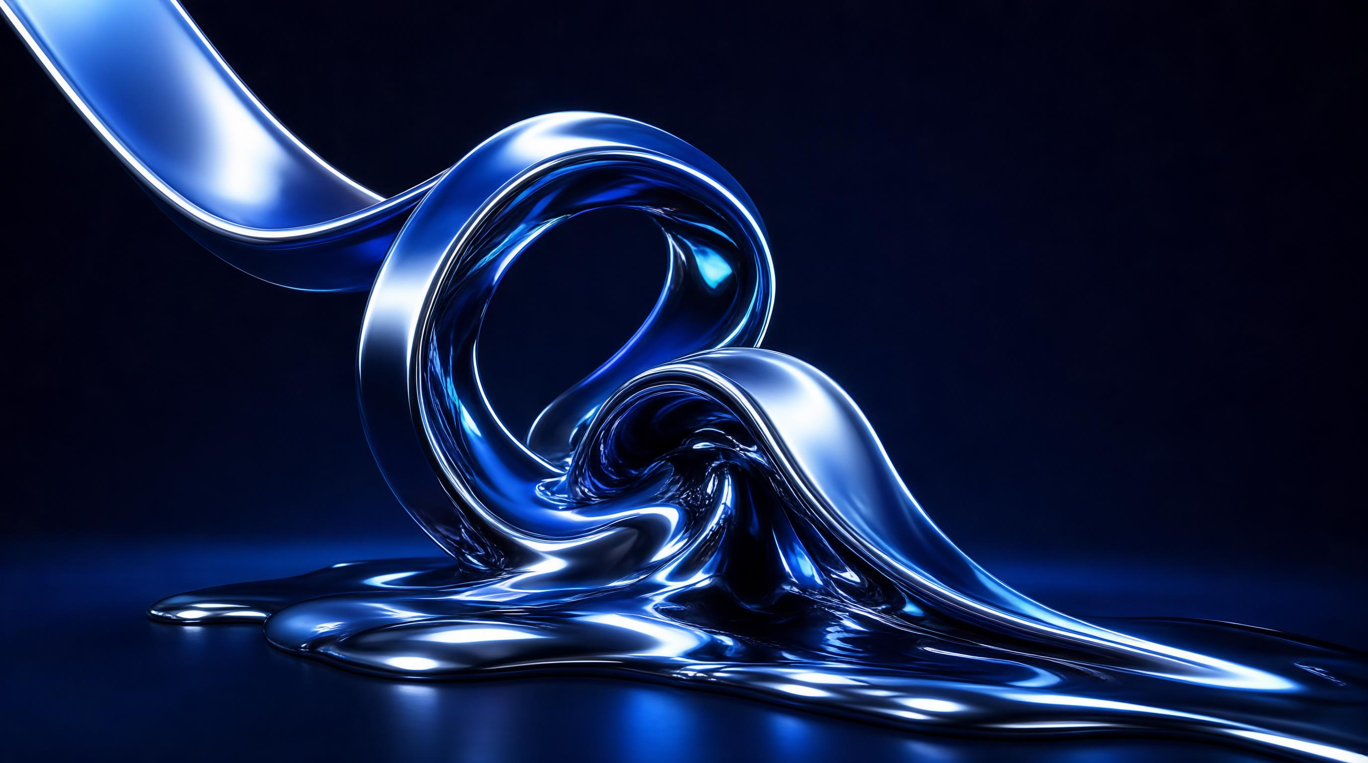 Swirling Blue Metallic Liquid