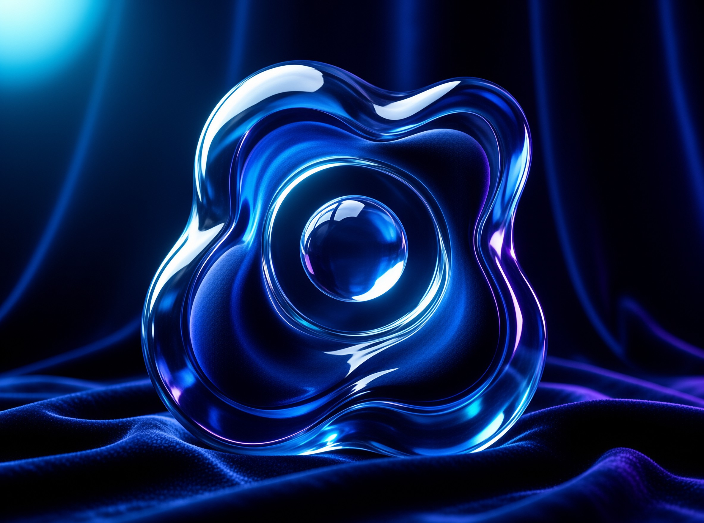 Abstract Blue Liquid Shape