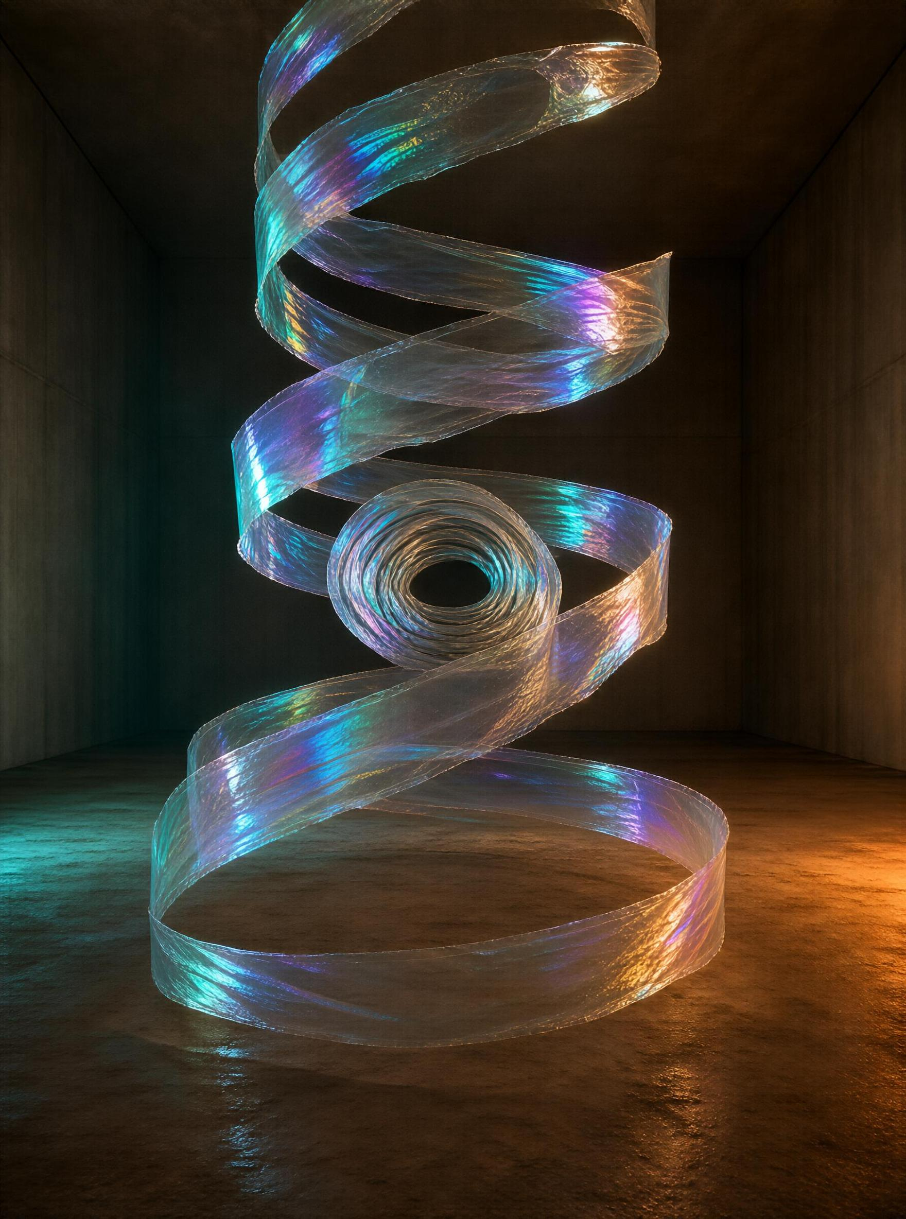 Iridescent Spiral Sculpture