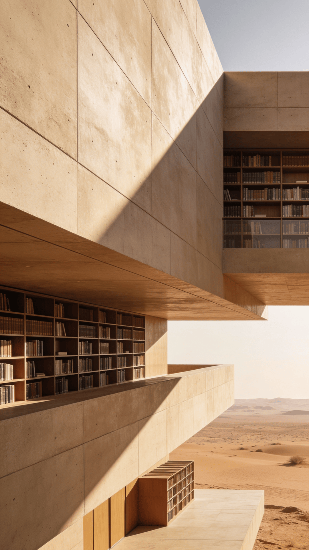 Library with Floating Cantilever — Desert Plain