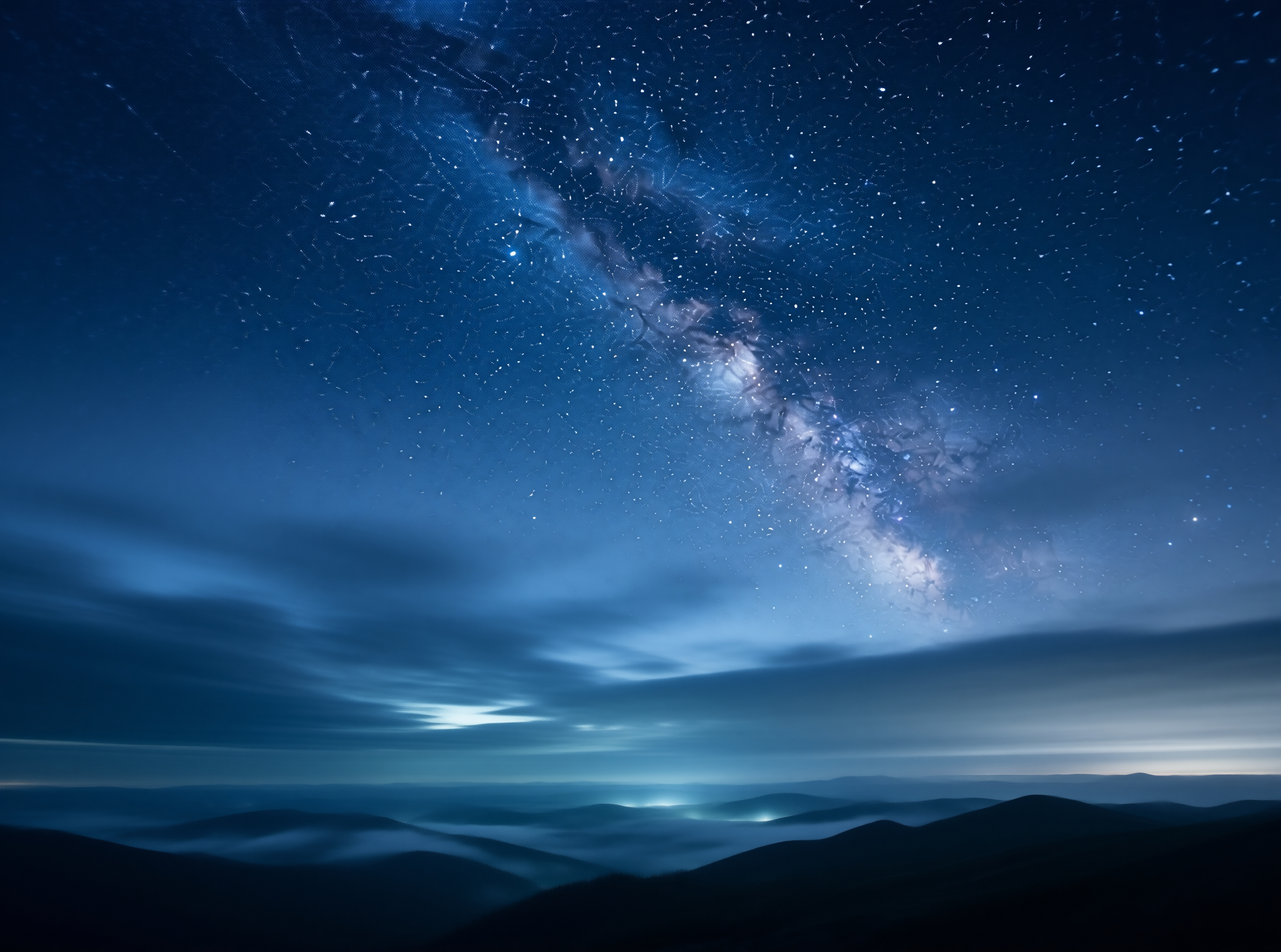 Night Sky with Milky Way and Mountains