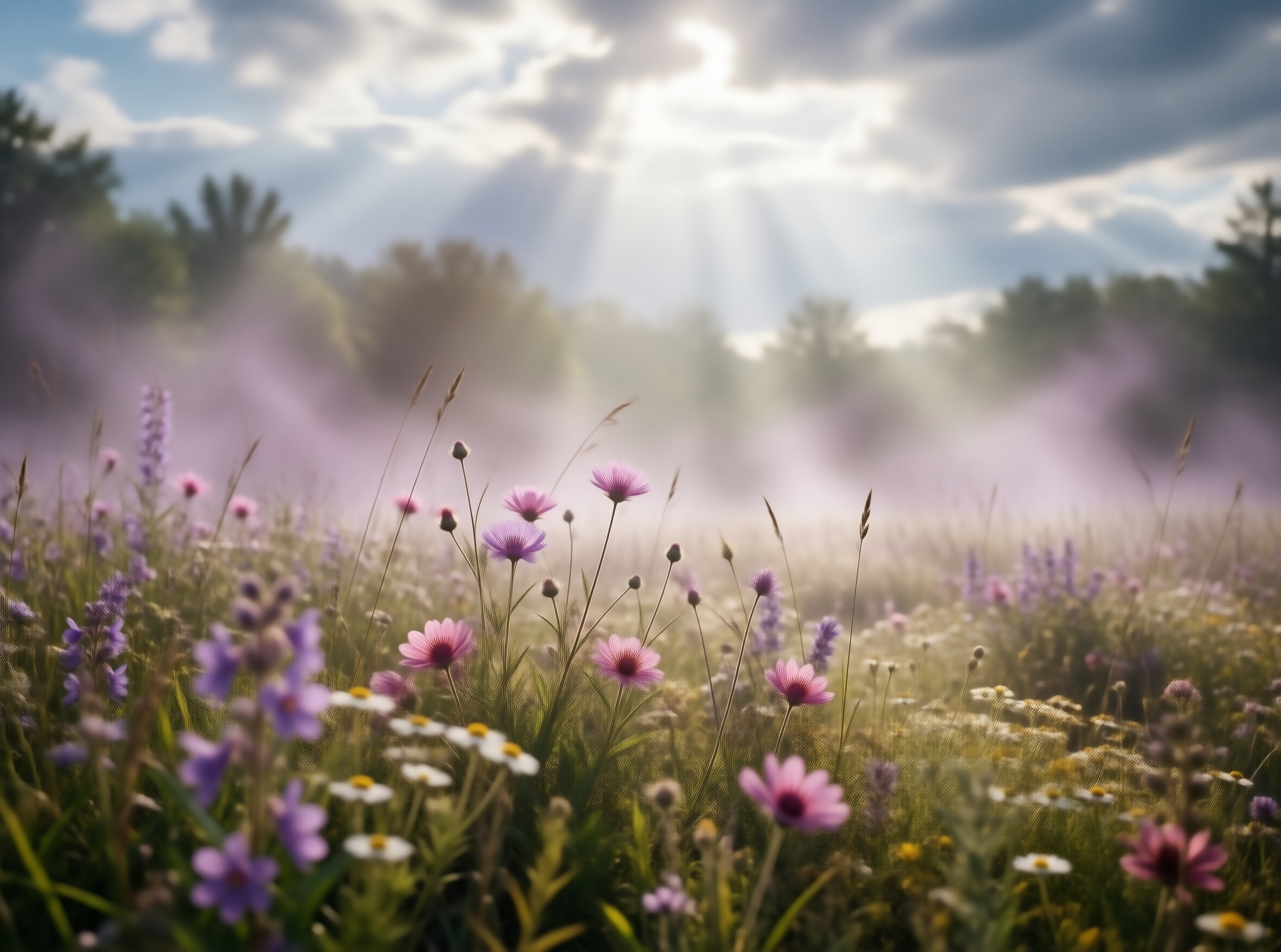 Sunlit Wildflower Meadow