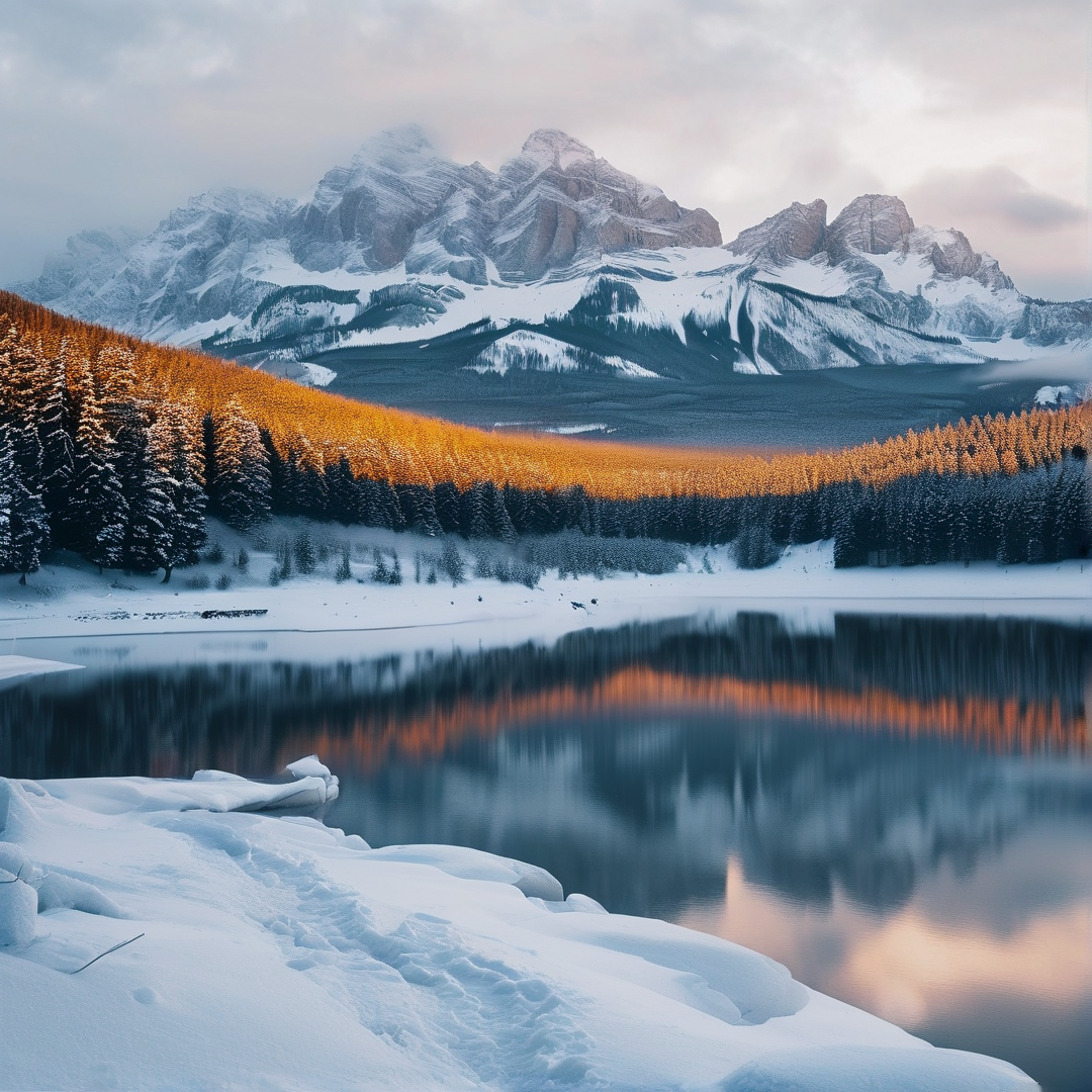 Winter Mountain Reflection