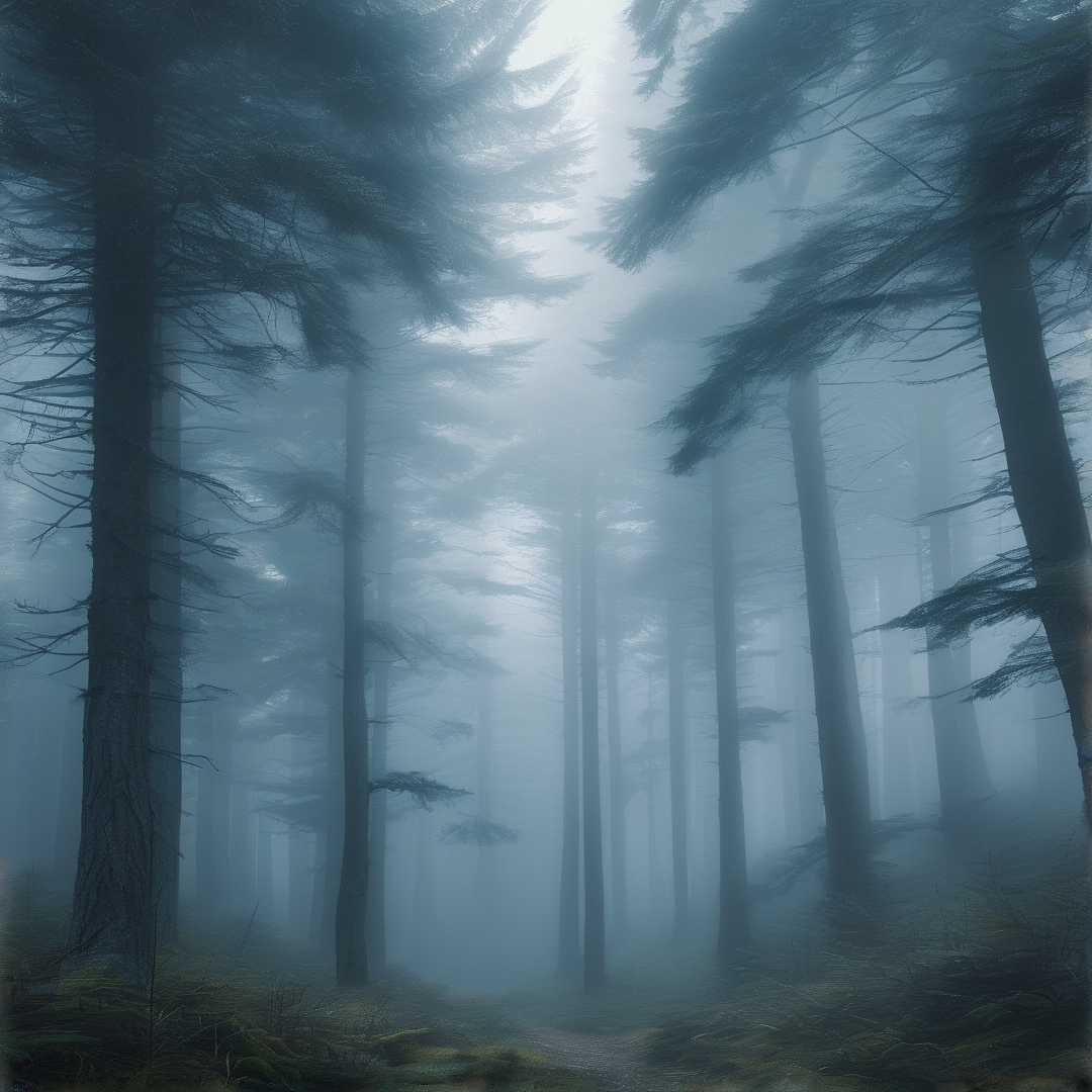 Misty Coniferous Forest