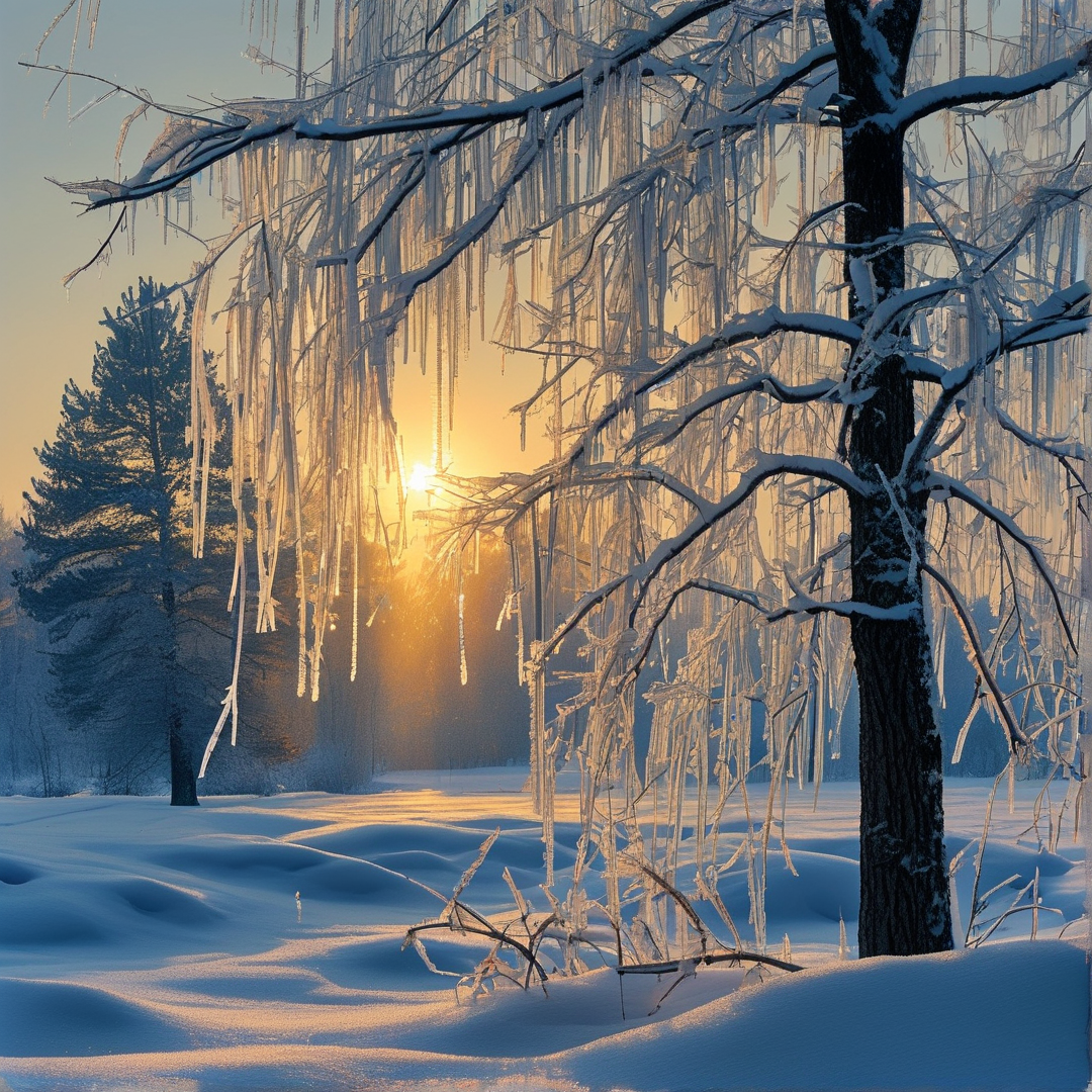 Winter Forest at Sunrise
