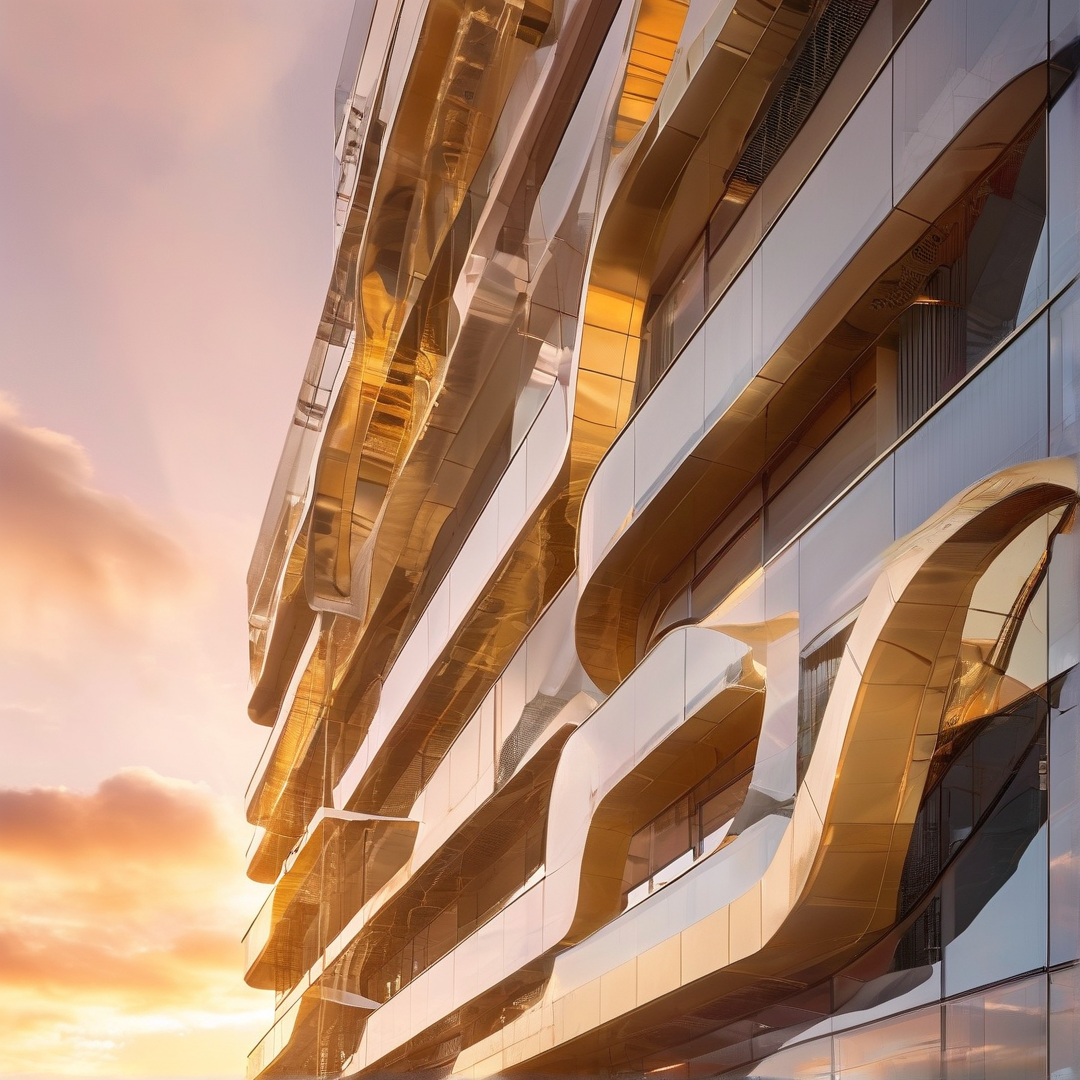 Wavy Golden Modern High-Rise