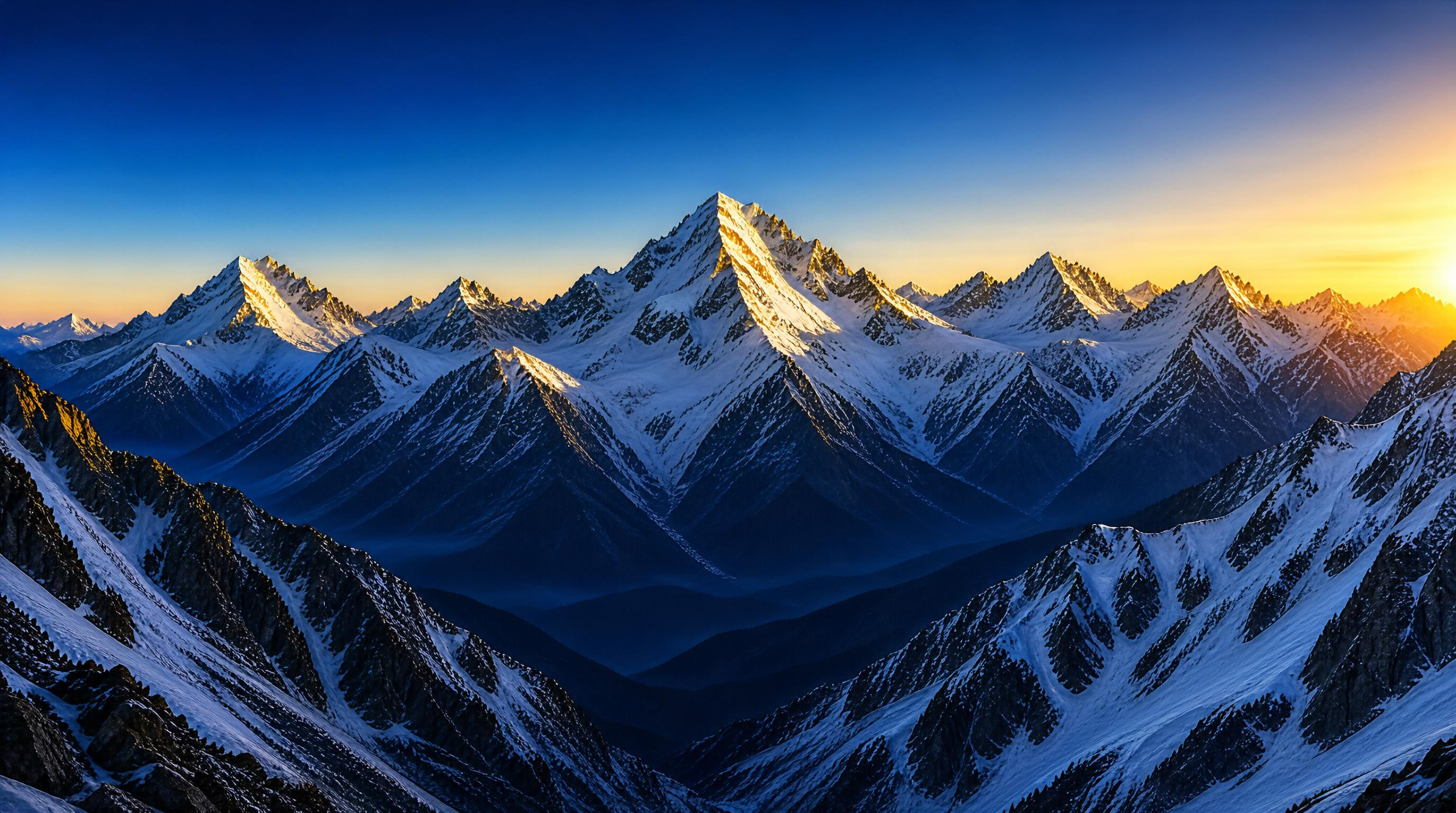 Snowy Mountain Sunrise