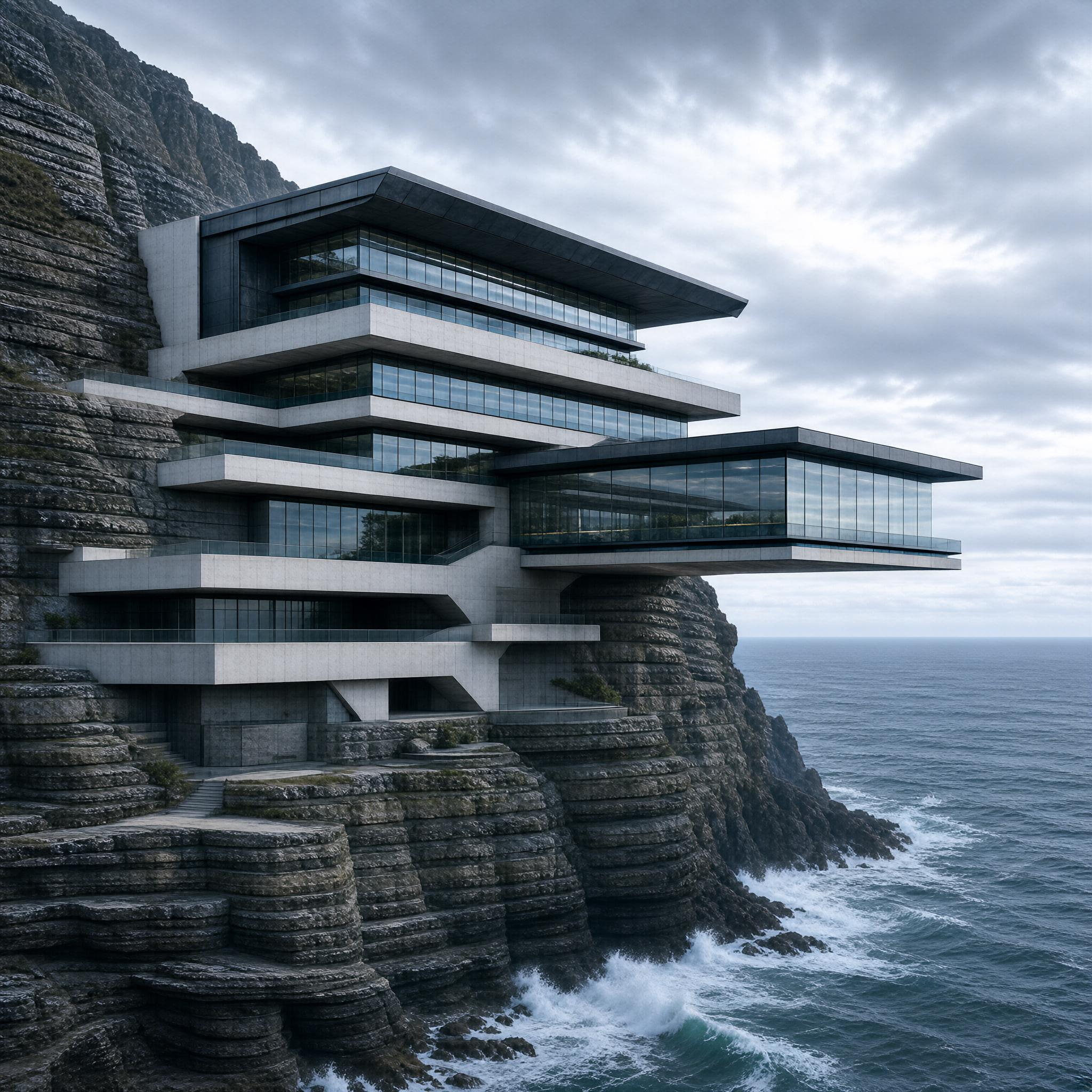 Modern Cliffside Building