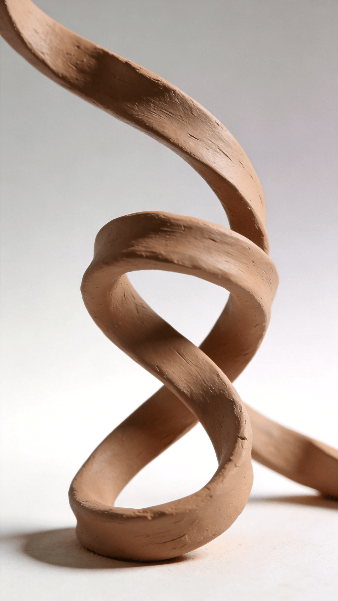 Curved Ribbon in Clay — Abstract Study