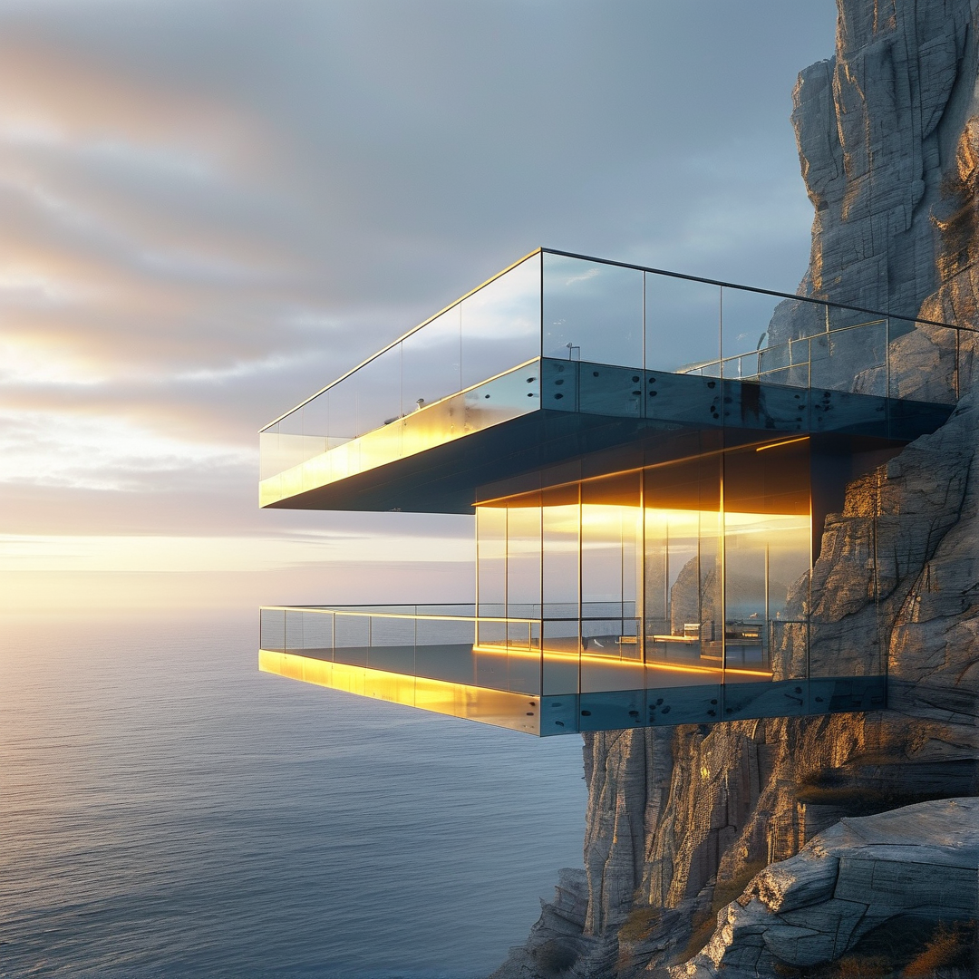 Modern Cliffside Glass House