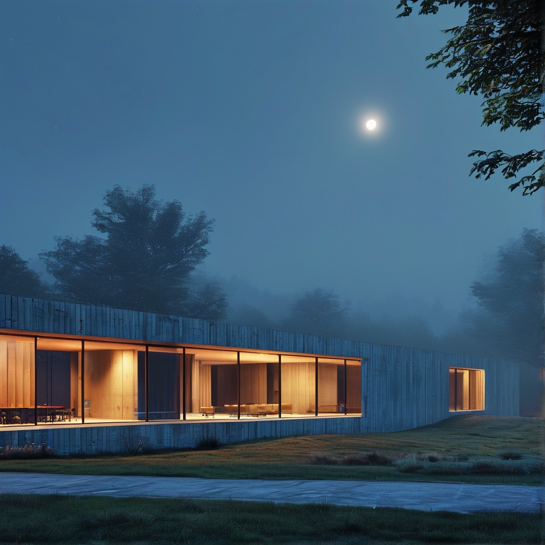Modern House at Dusk