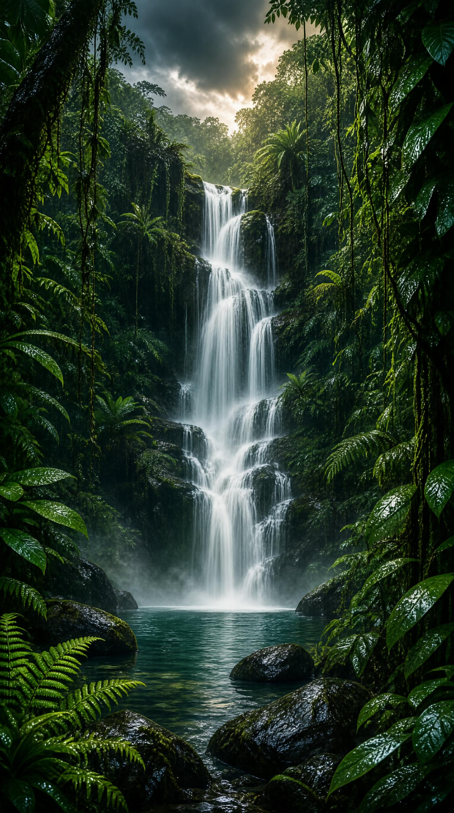 Tropical Rainforest Waterfall