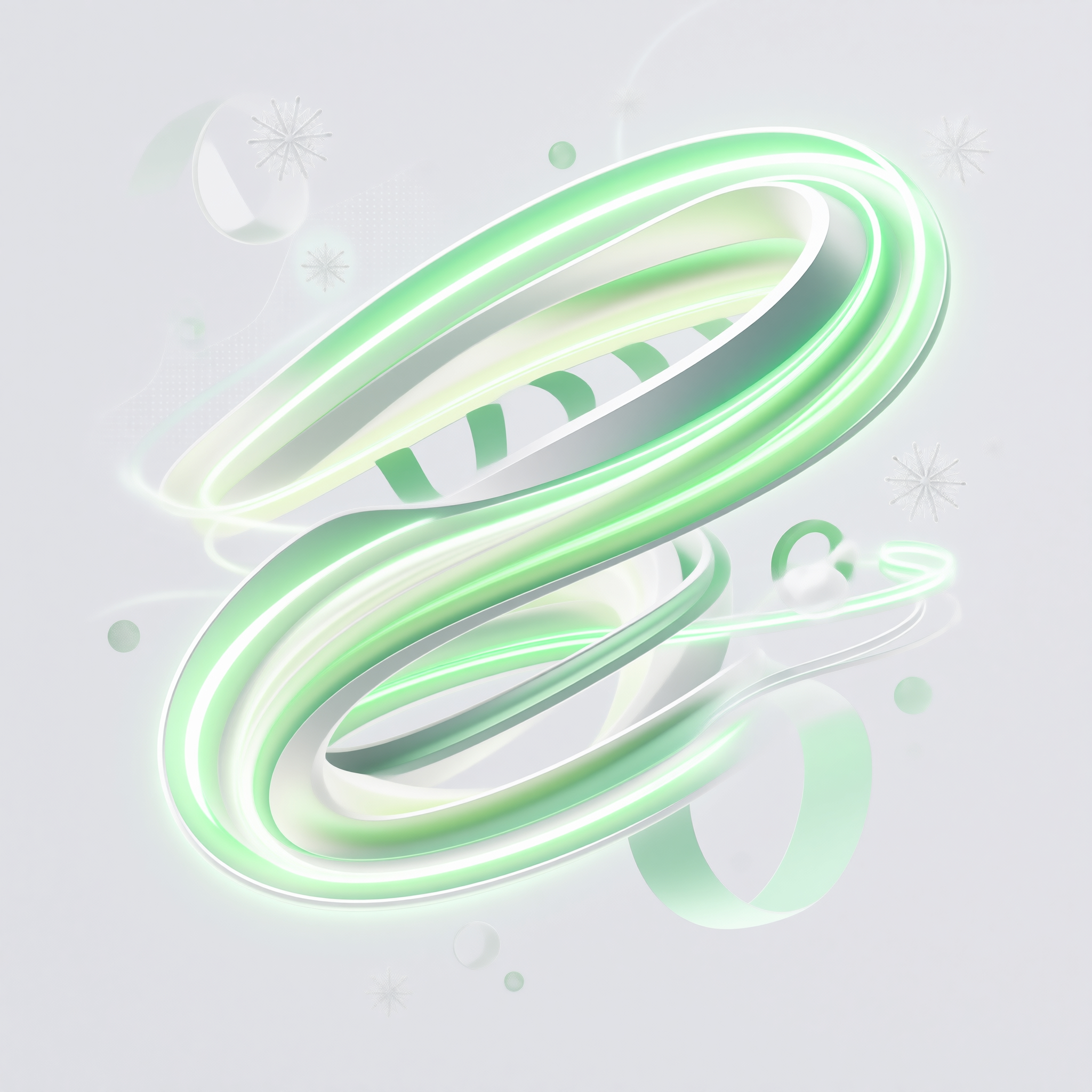 Abstract 3D Mint Ribbon