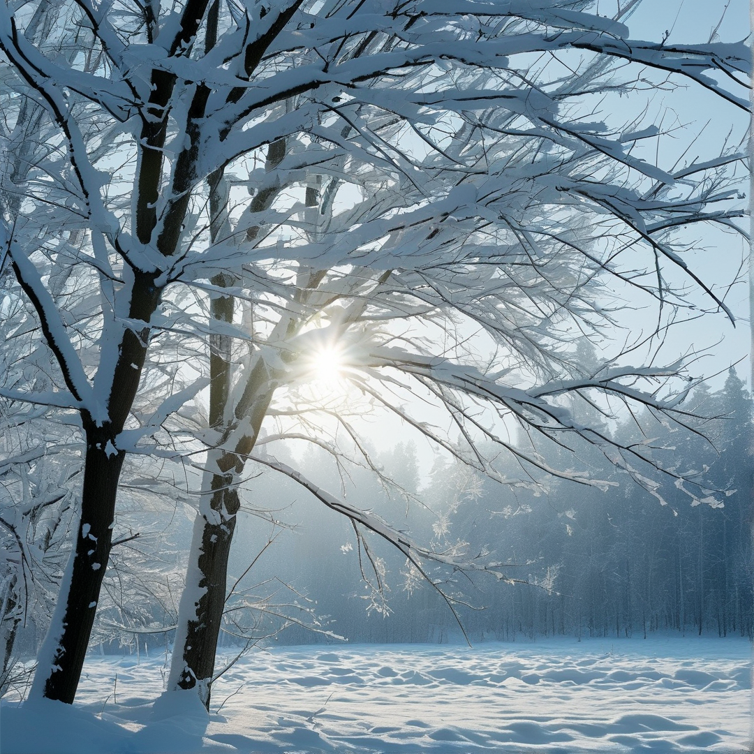 Snowy Forest Sunrise