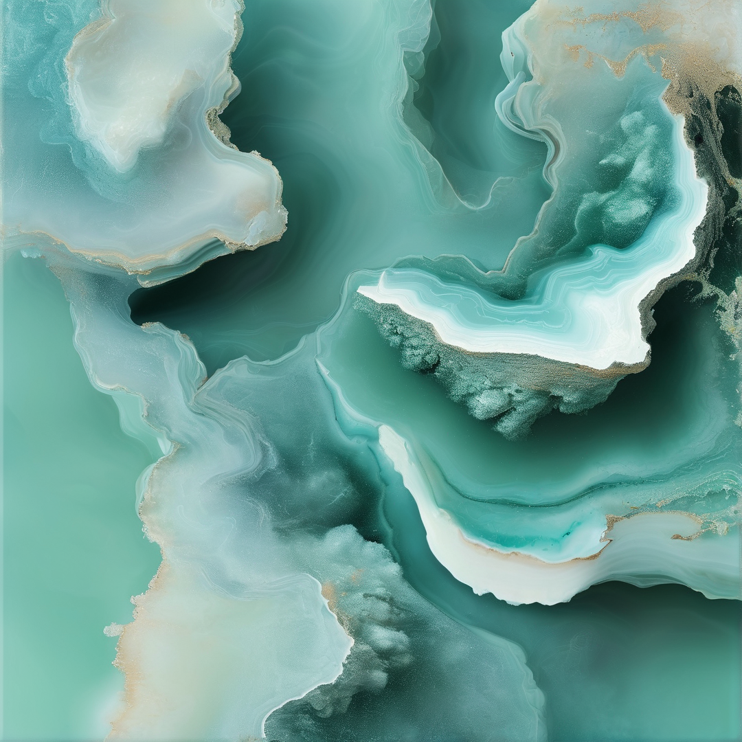 Abstract Teal Marble Art