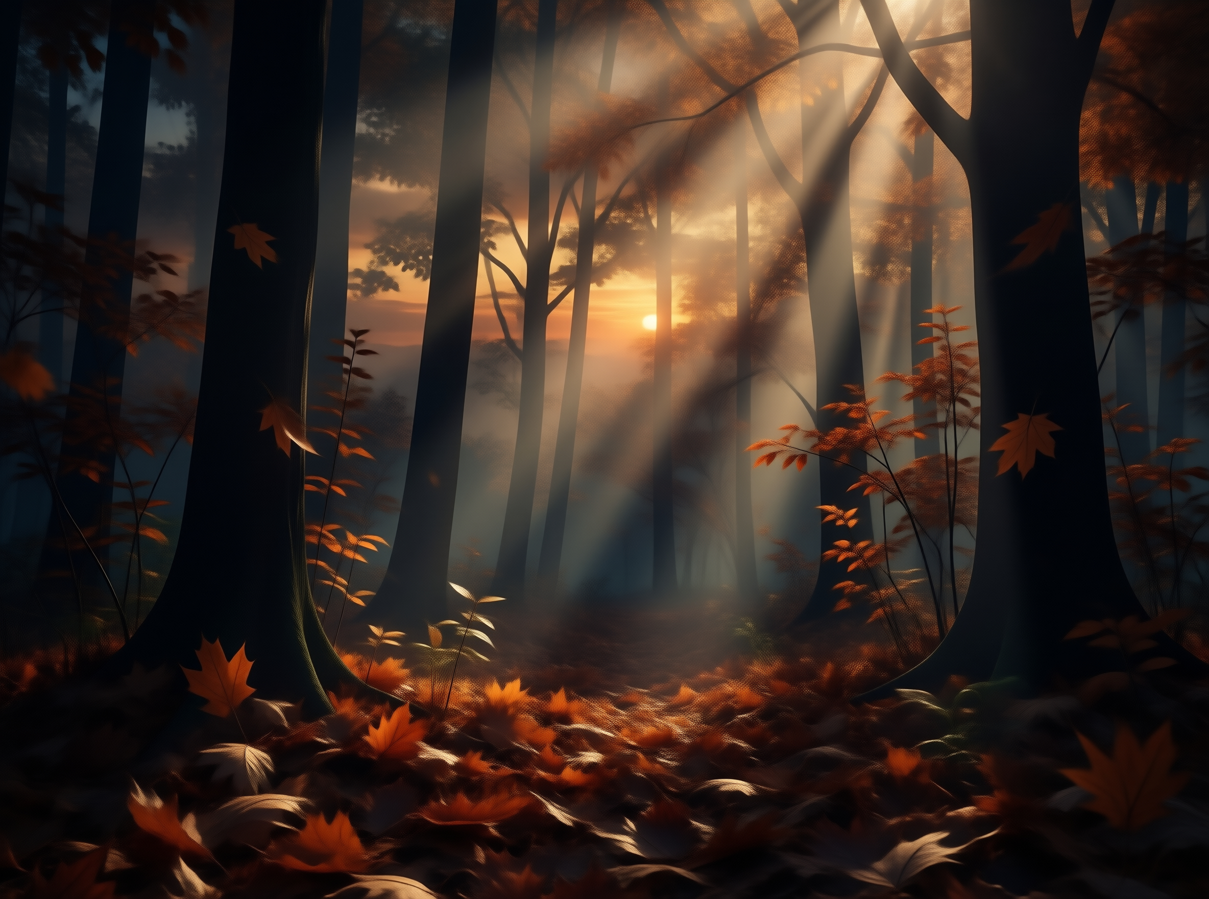 Autumn Forest Sunset