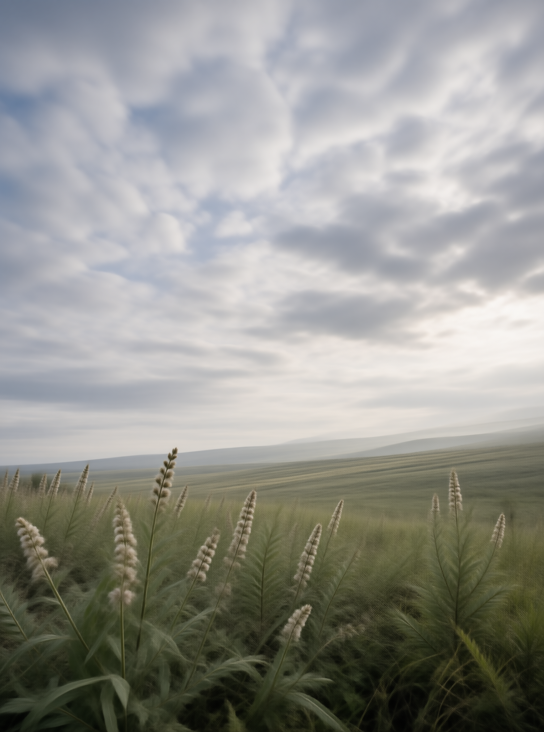 Grassy Field Under Clouds