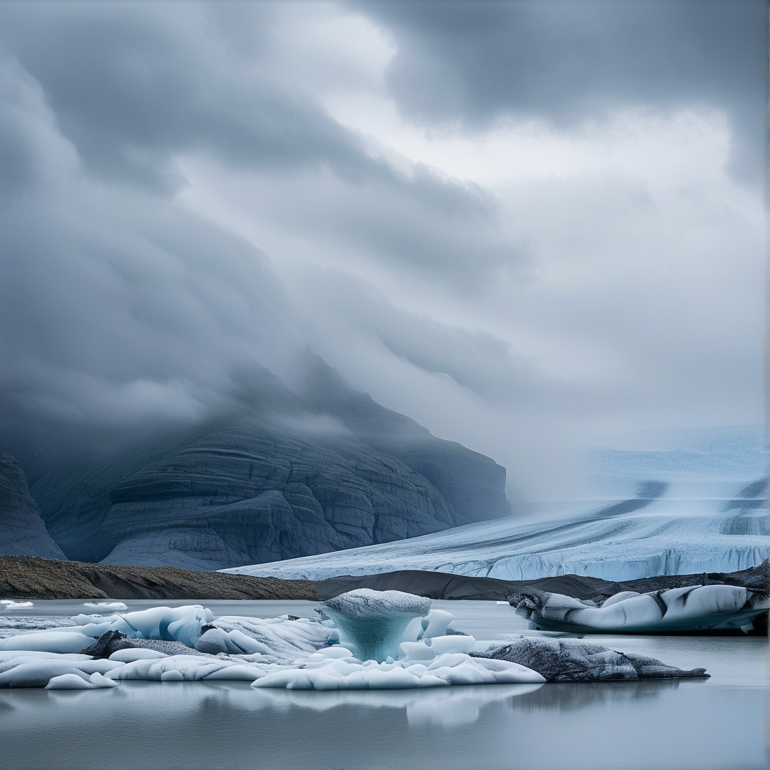 Misty Glacial Shoreline
