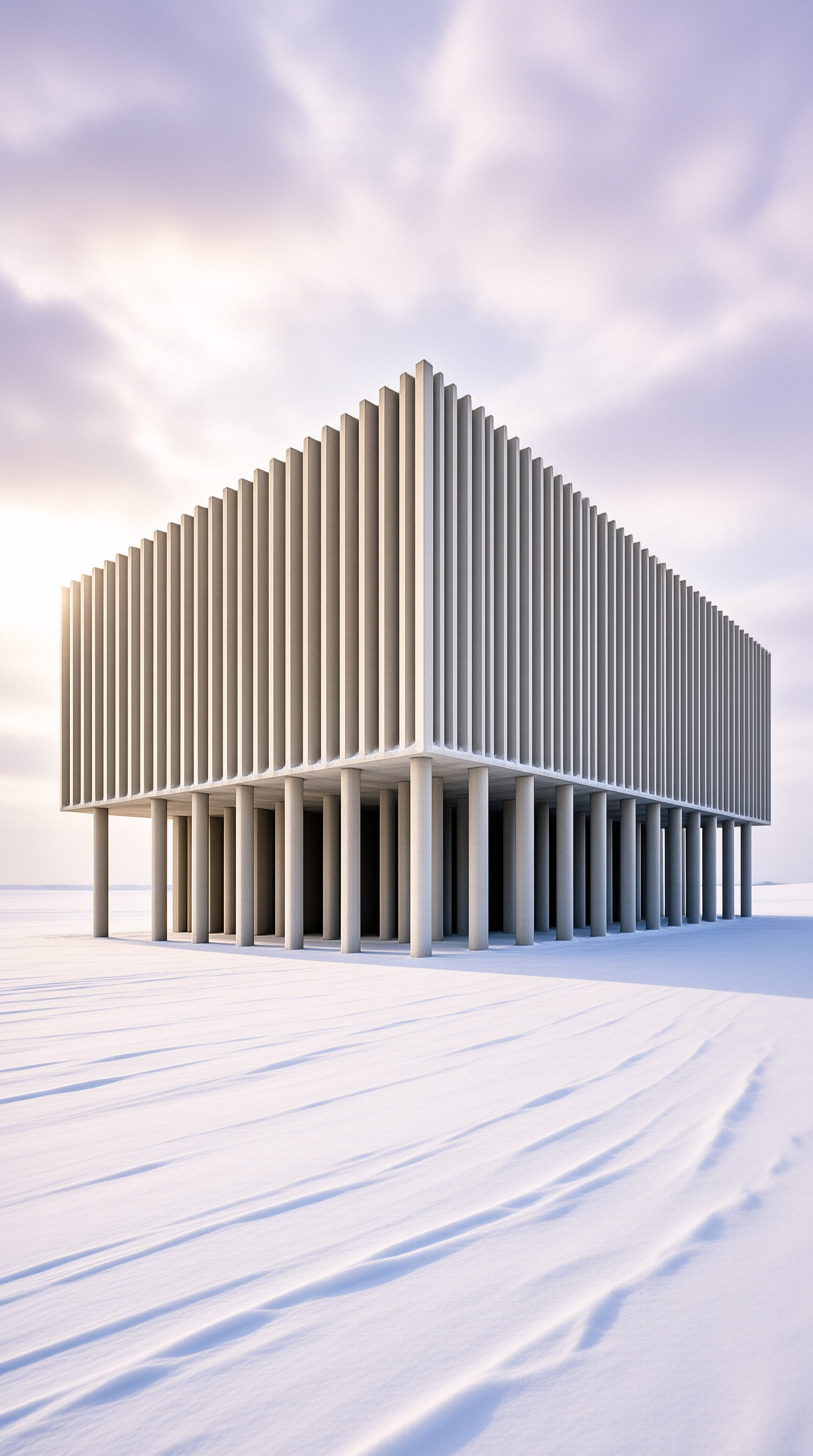Finned Pavilion in Snowfield