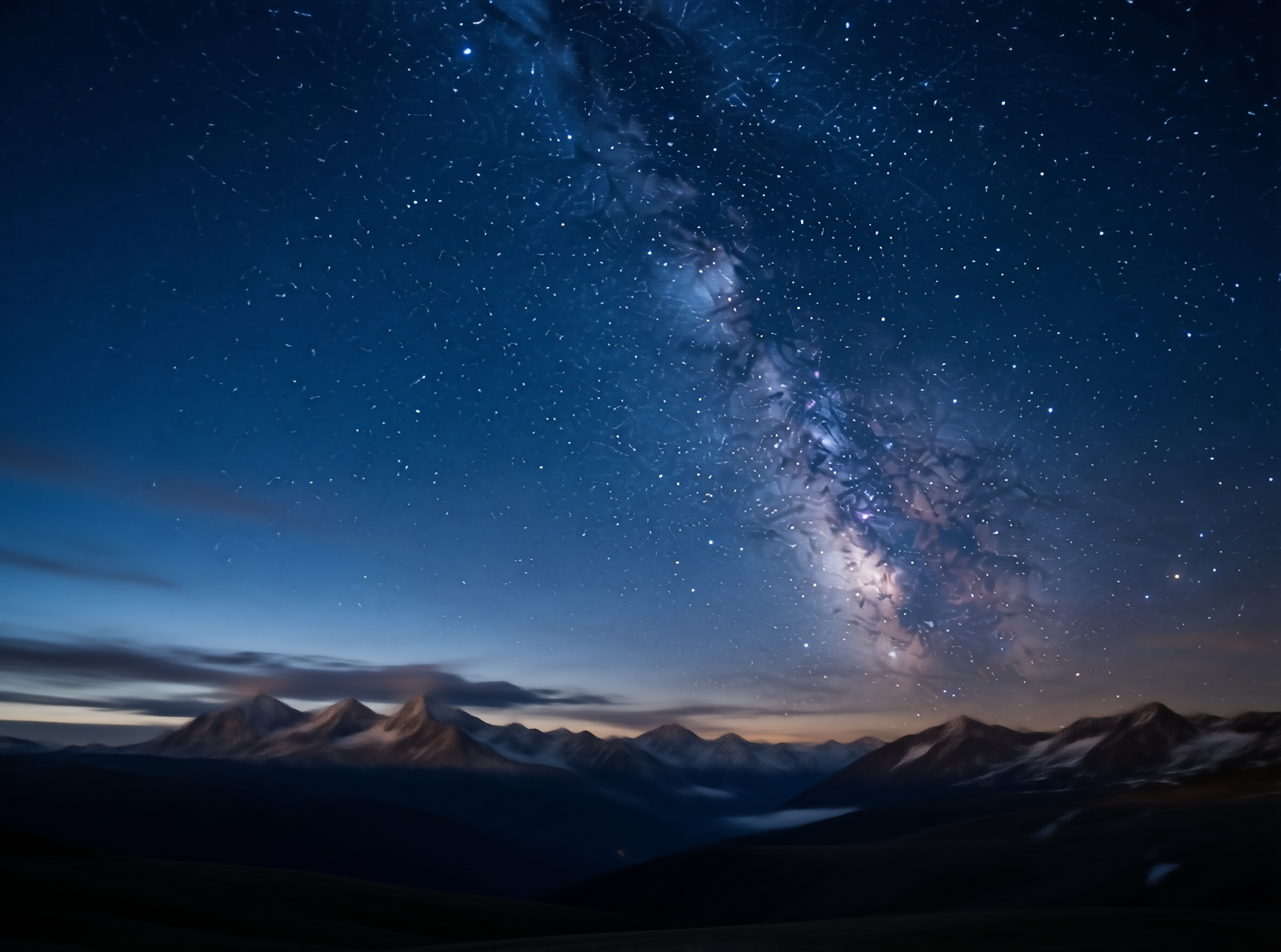 Milky Way Over Mountains
