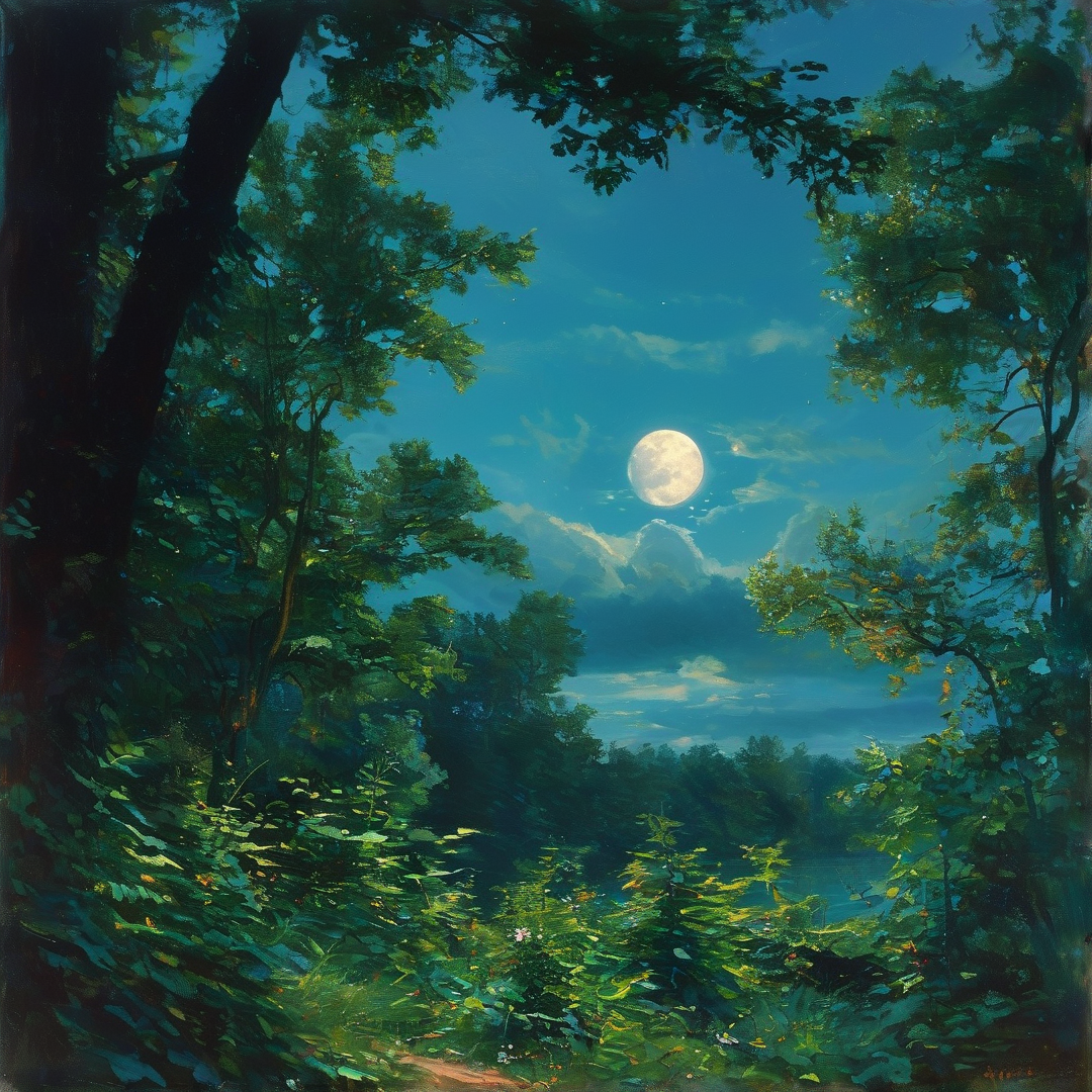 Moonlit Forest Night