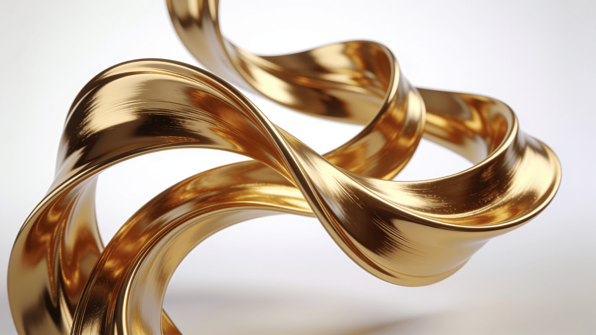 Liquid Gold, Elegant Curved Ribbon