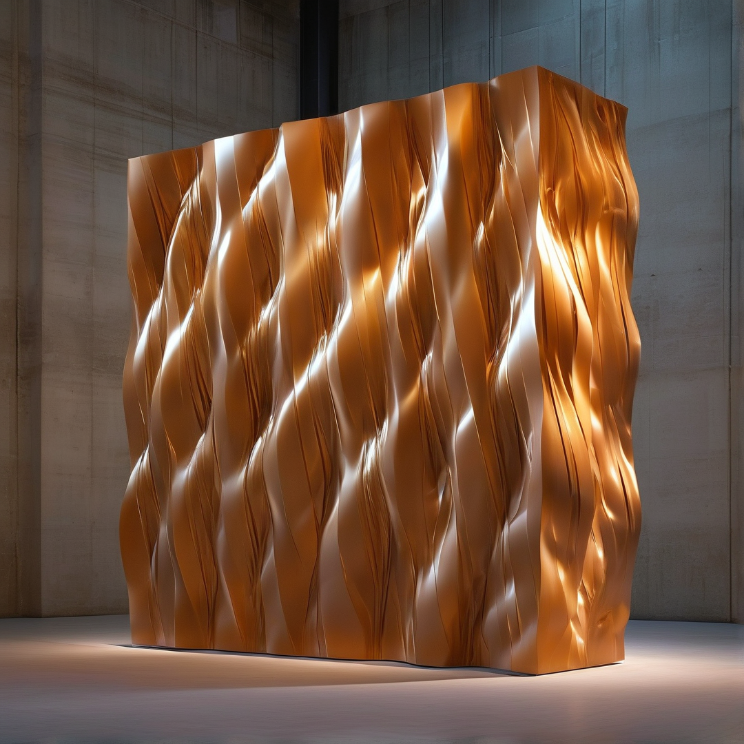 Flowing Golden Sculpture
