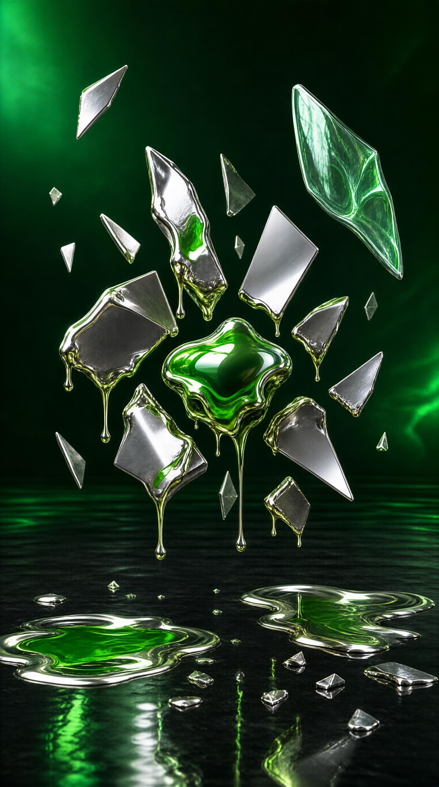 Abstract Liquid Metal Art