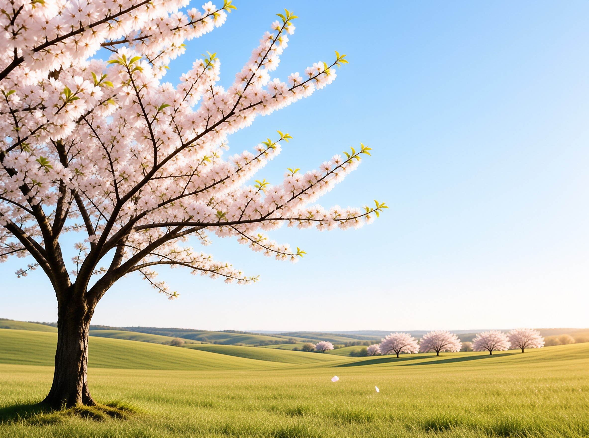 Spring Cherry Blossom Field