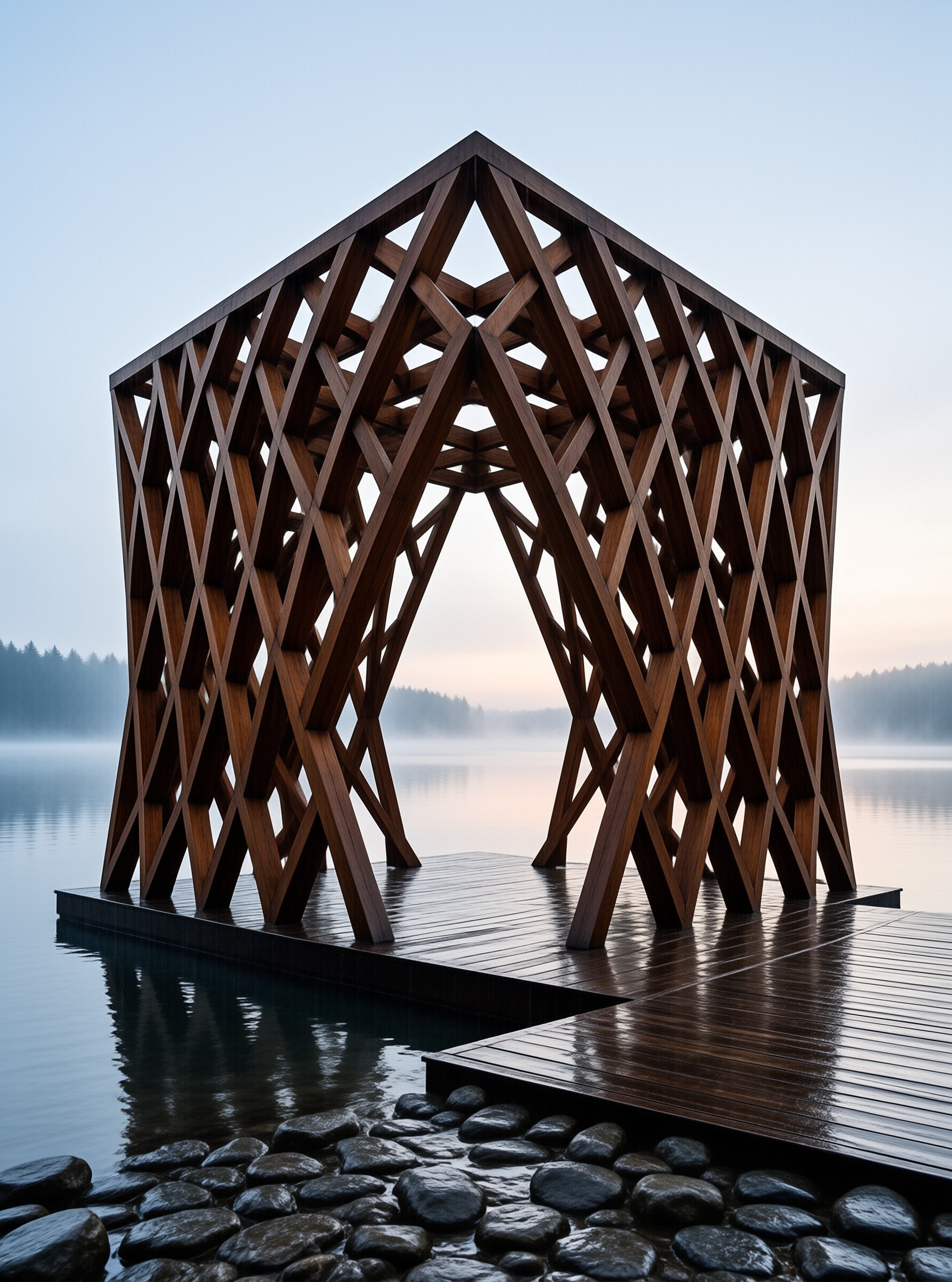 Geometric Wooden Pavilion