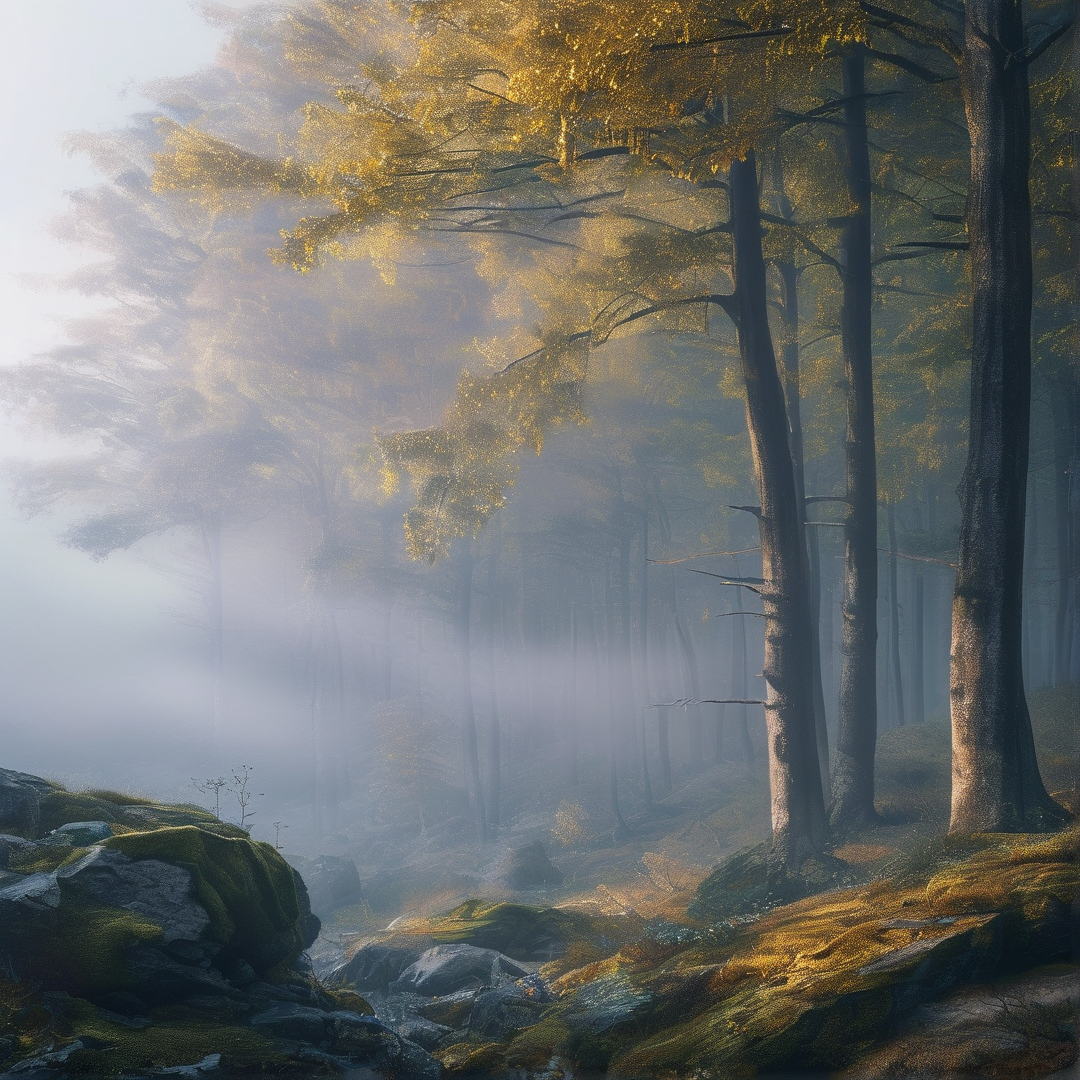 Misty Forest Sunrise