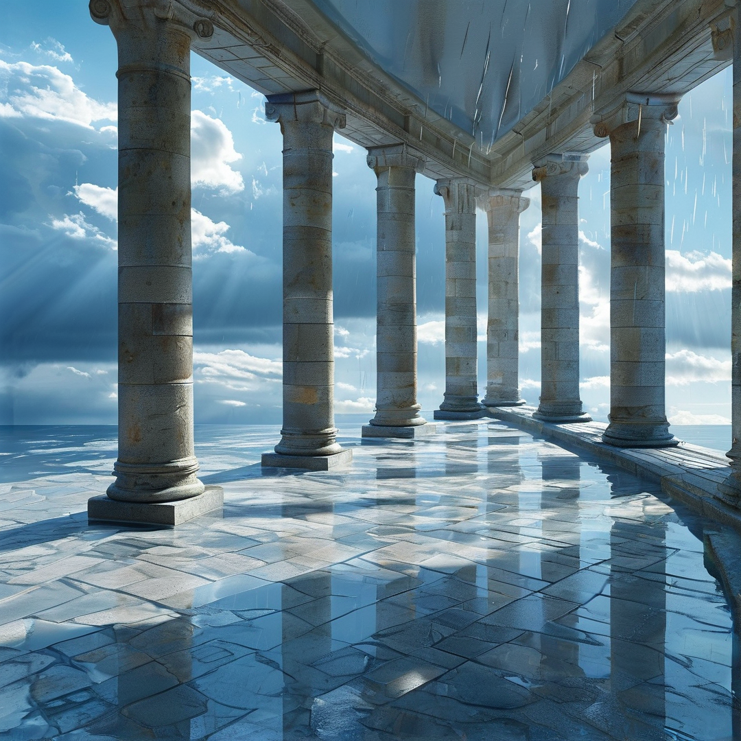 Ancient Columns in the Rain