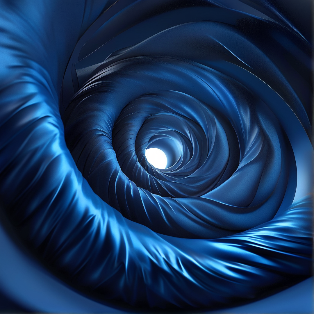 Blue Abstract Spiral Tunnel