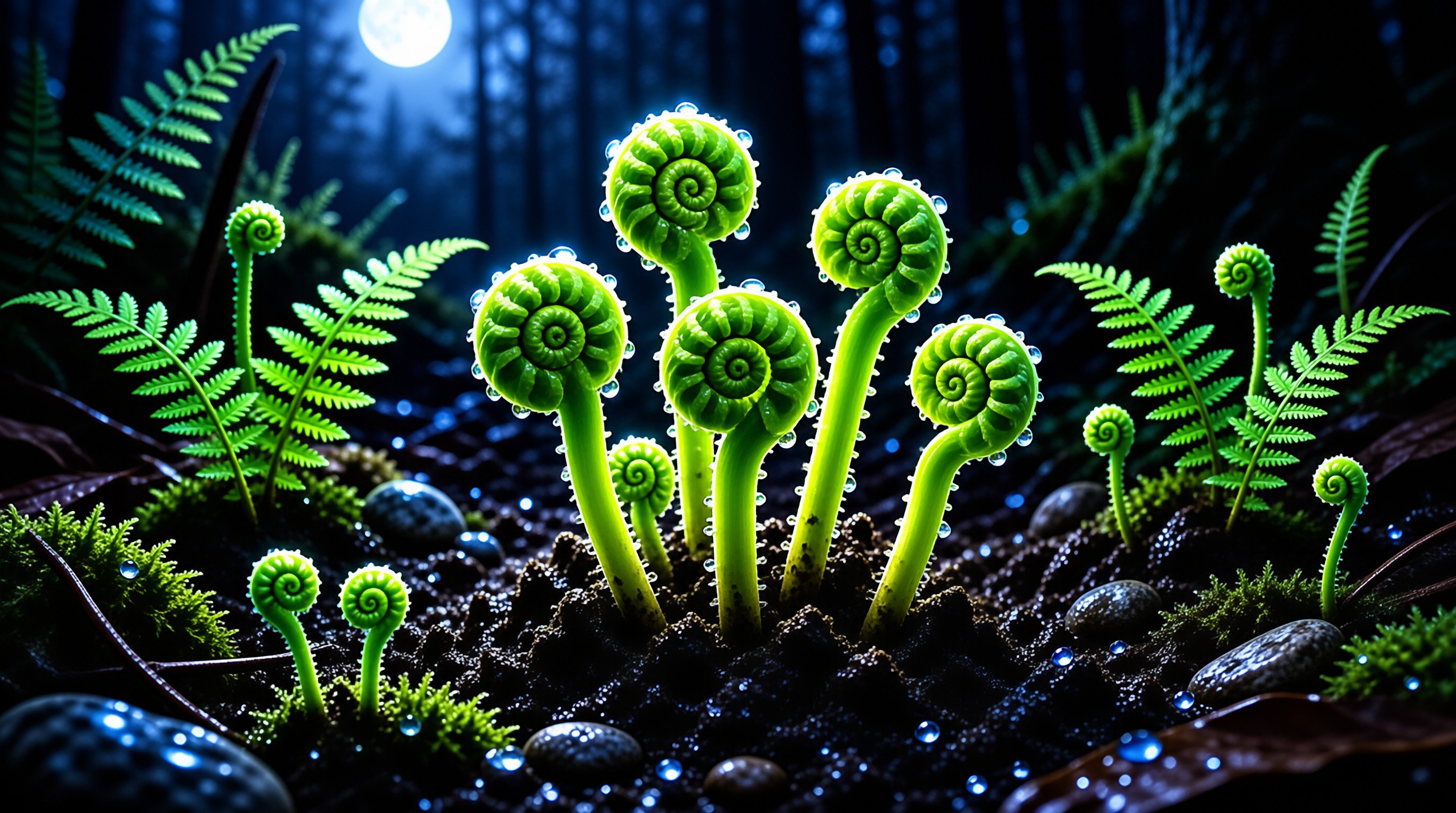 Mystical Ferns in the Forest