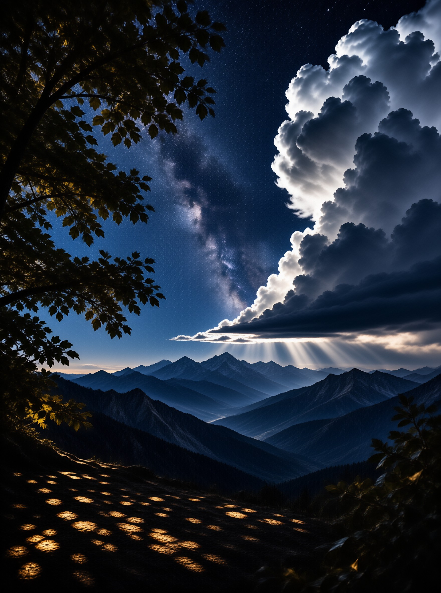Starry Night Over Mountains