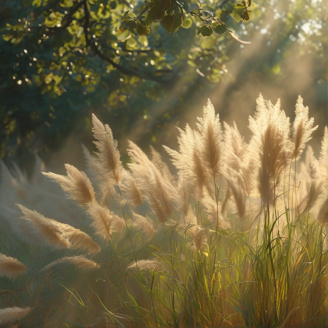Sunlit Pampas Grass